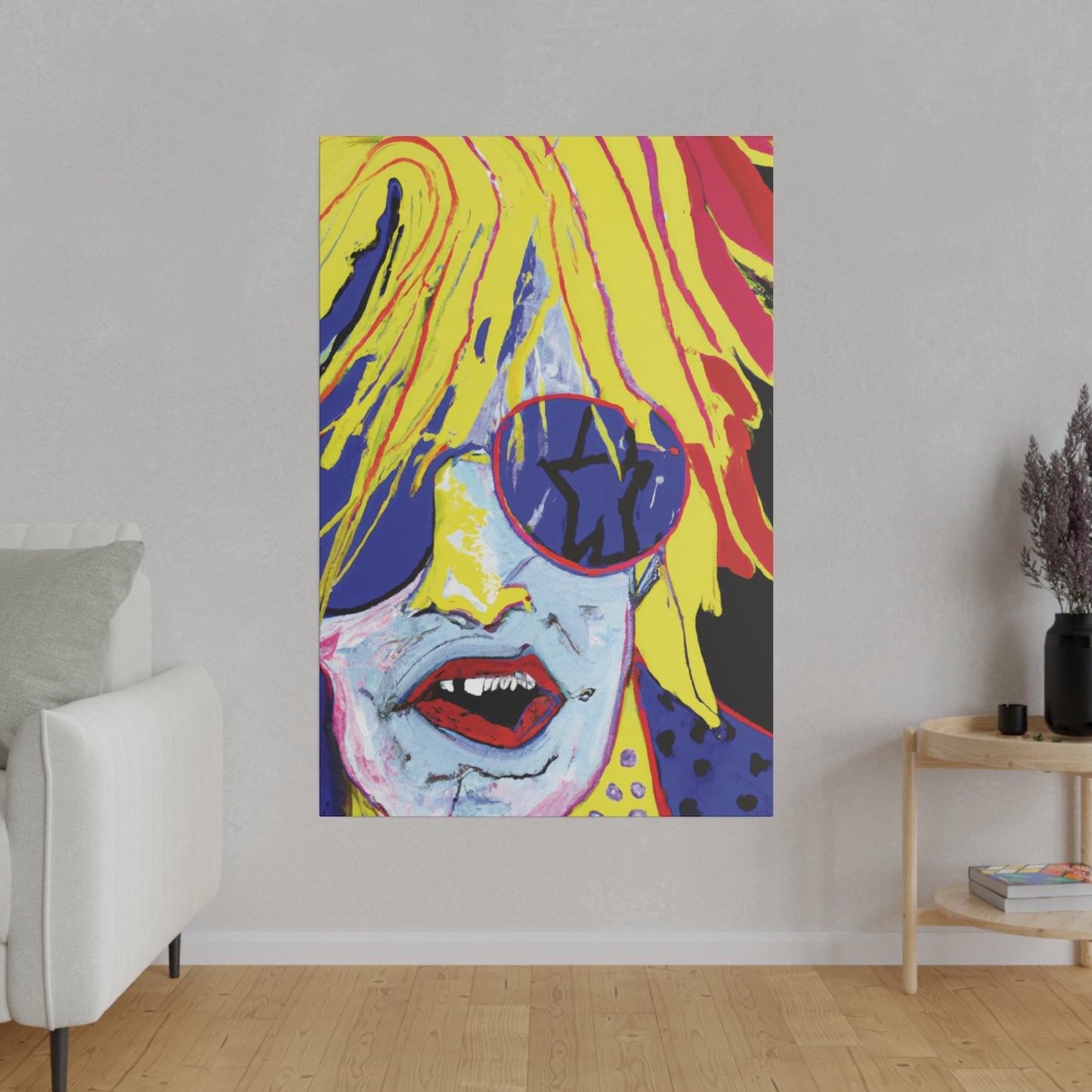 8742G - Rockstar Painting Print | Face | Abstract | Poster | Home Decor | Wall Art | Music Art | Canvas