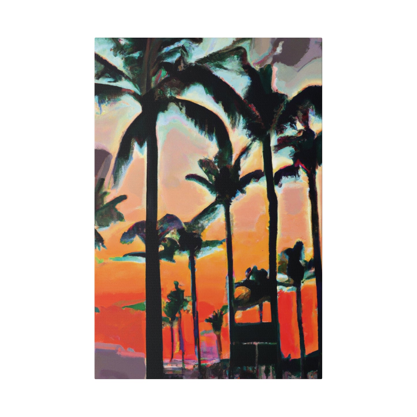 4891A - Miami Beach Sunset Painting Print | Miami | Beach | Sunset | Poster | Home Decor | Wall Art | Canvas