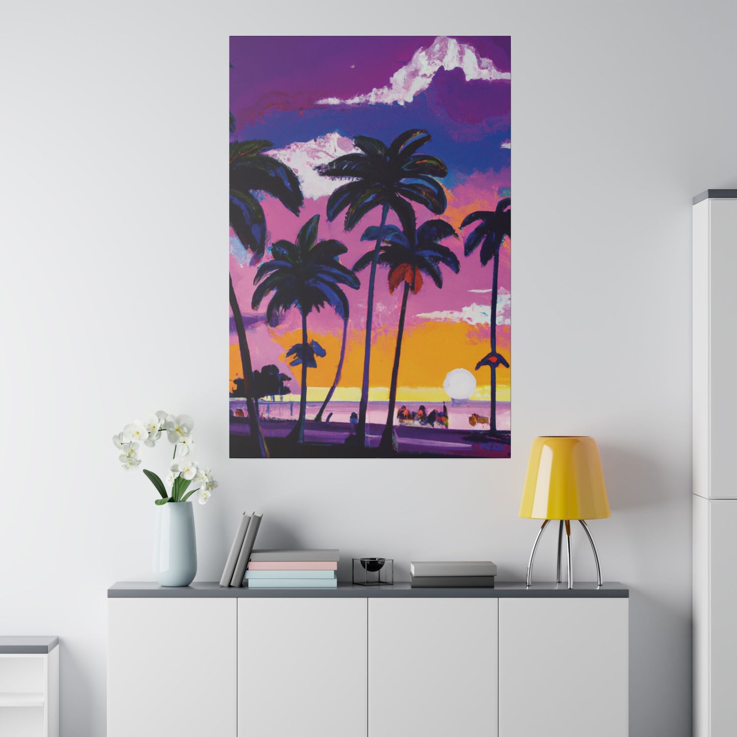 3714A - Miami Beach Sunset Painting Print | Miami | Beach | Sunset | Poster | Home Decor | Wall Art | Canvas