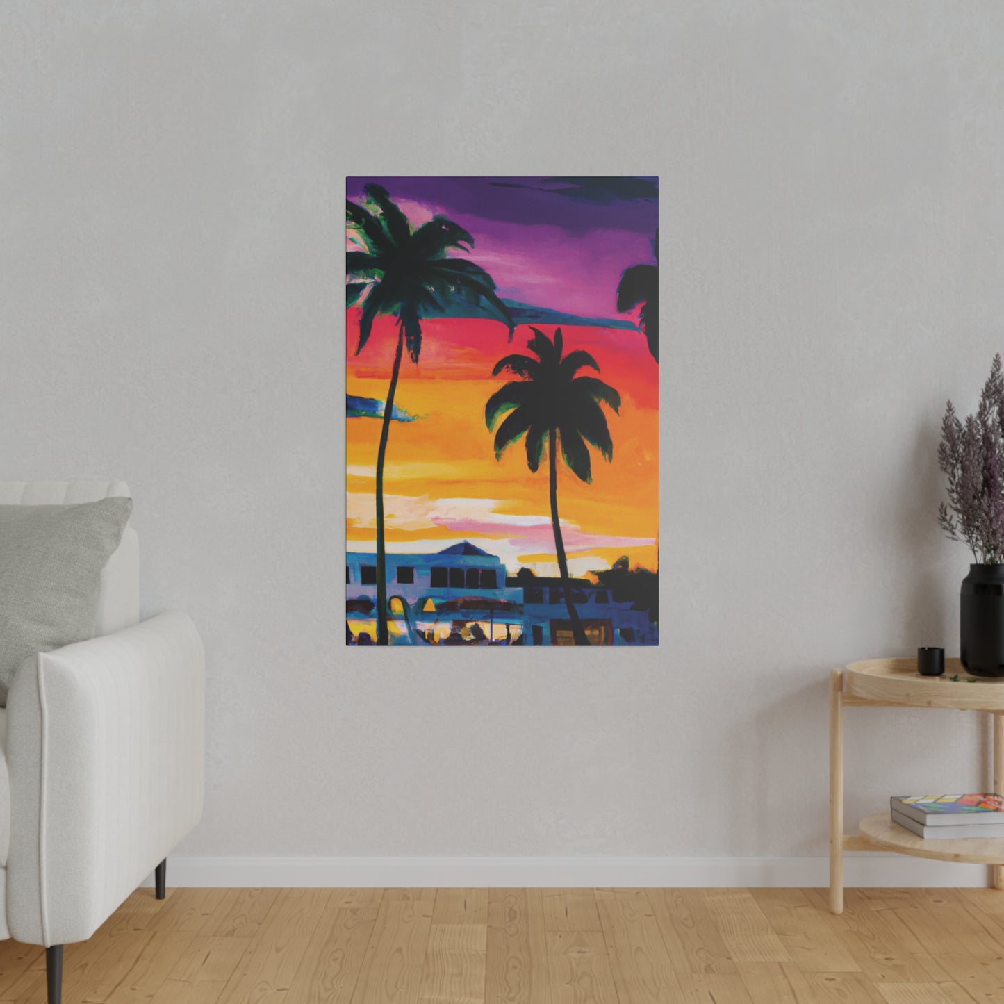 7785F - Miami Beach Sunset Painting Print | Miami | Beach | Sunset | Poster | Home Decor | Wall Art | Canvas