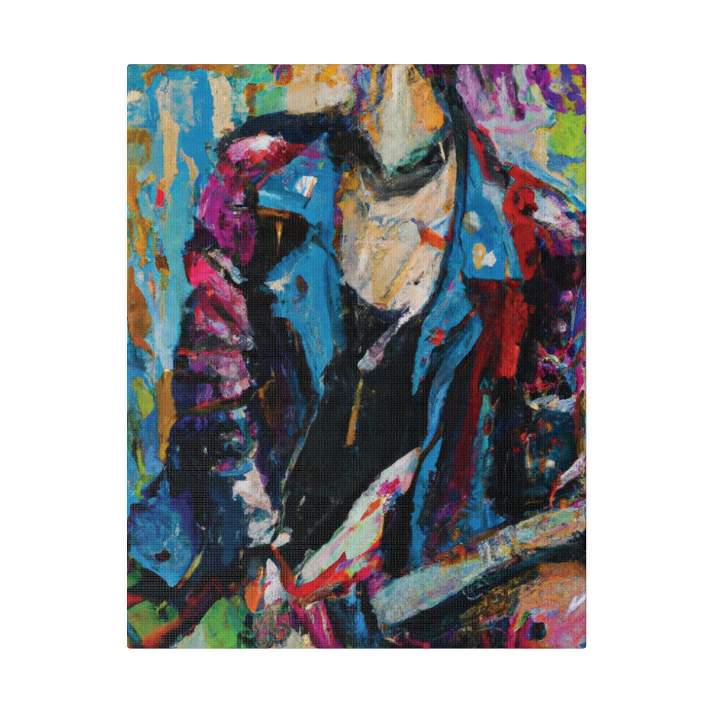 9653F - Rockstar Oil Painting Style Print | Poster | Home Decor | Wall Art | Music Art | Canvas
