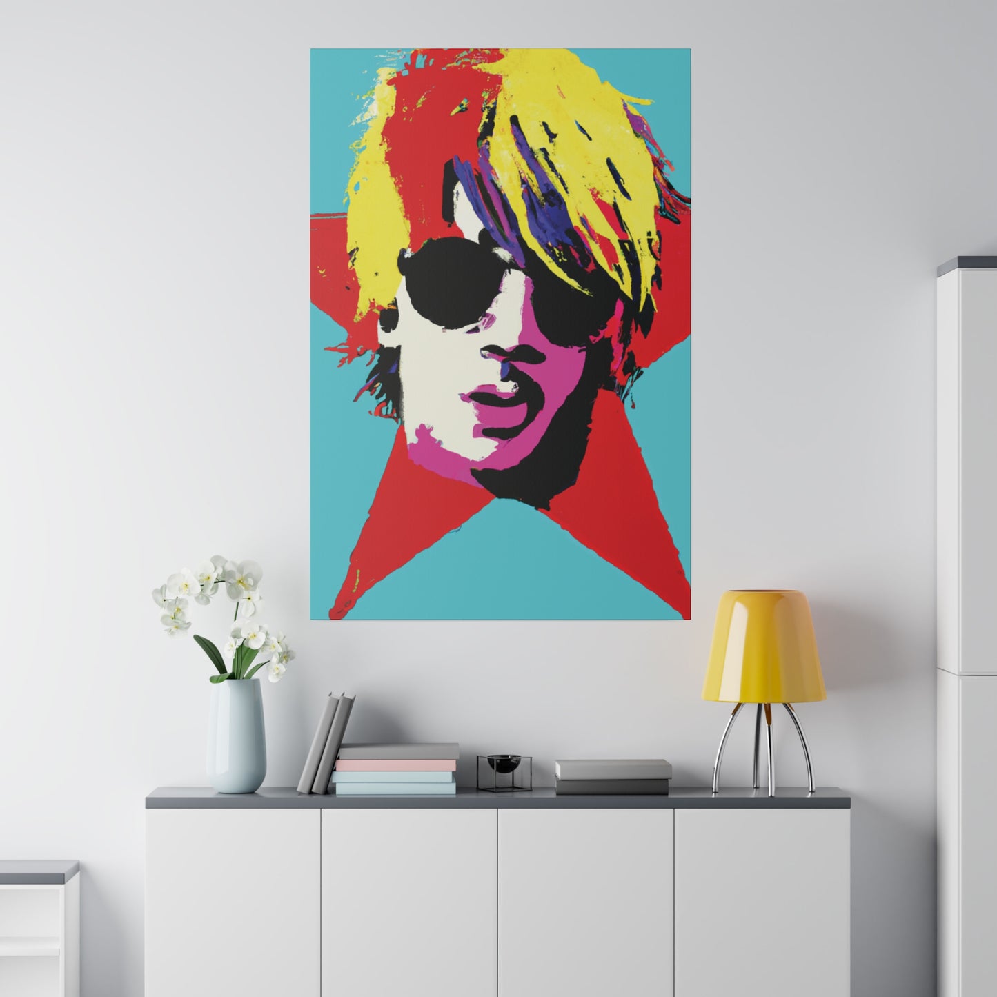 7442Q - Rockstar Painting Print | Face | Abstract | Poster | Home Decor | Wall Art | Music Art | Canvas