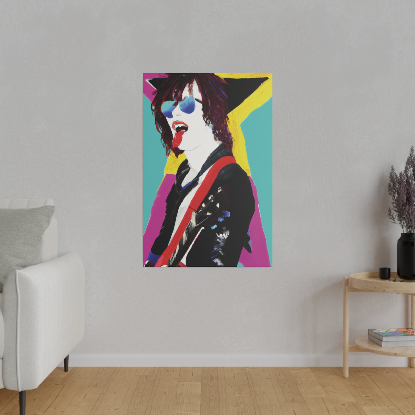 8865A - Rockstar Painting Print | Face | Abstract | Poster | Home Decor | Wall Art | Music Art | Canvas