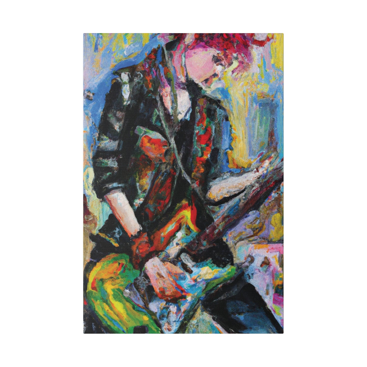 4658Z - Rockstar Oil Painting Style Print | Poster | Home Decor | Wall Art | Music Art | Canvas