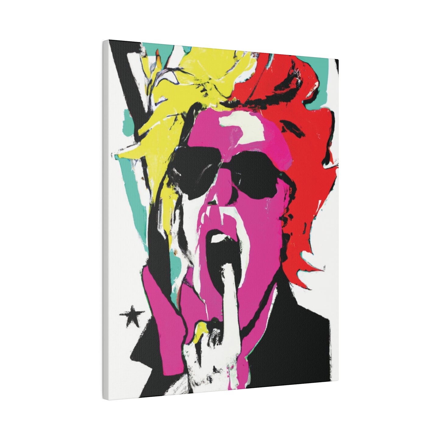 4598A - Rockstar Painting Print | Face | Abstract | Poster | Home Decor | Wall Art | Music Art | Canvas