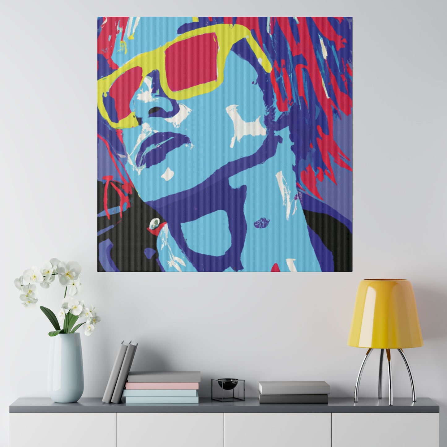 8377T - Rockstar Painting Print | Face | Abstract | Poster | Home Decor | Wall Art | Music Art | Canvas