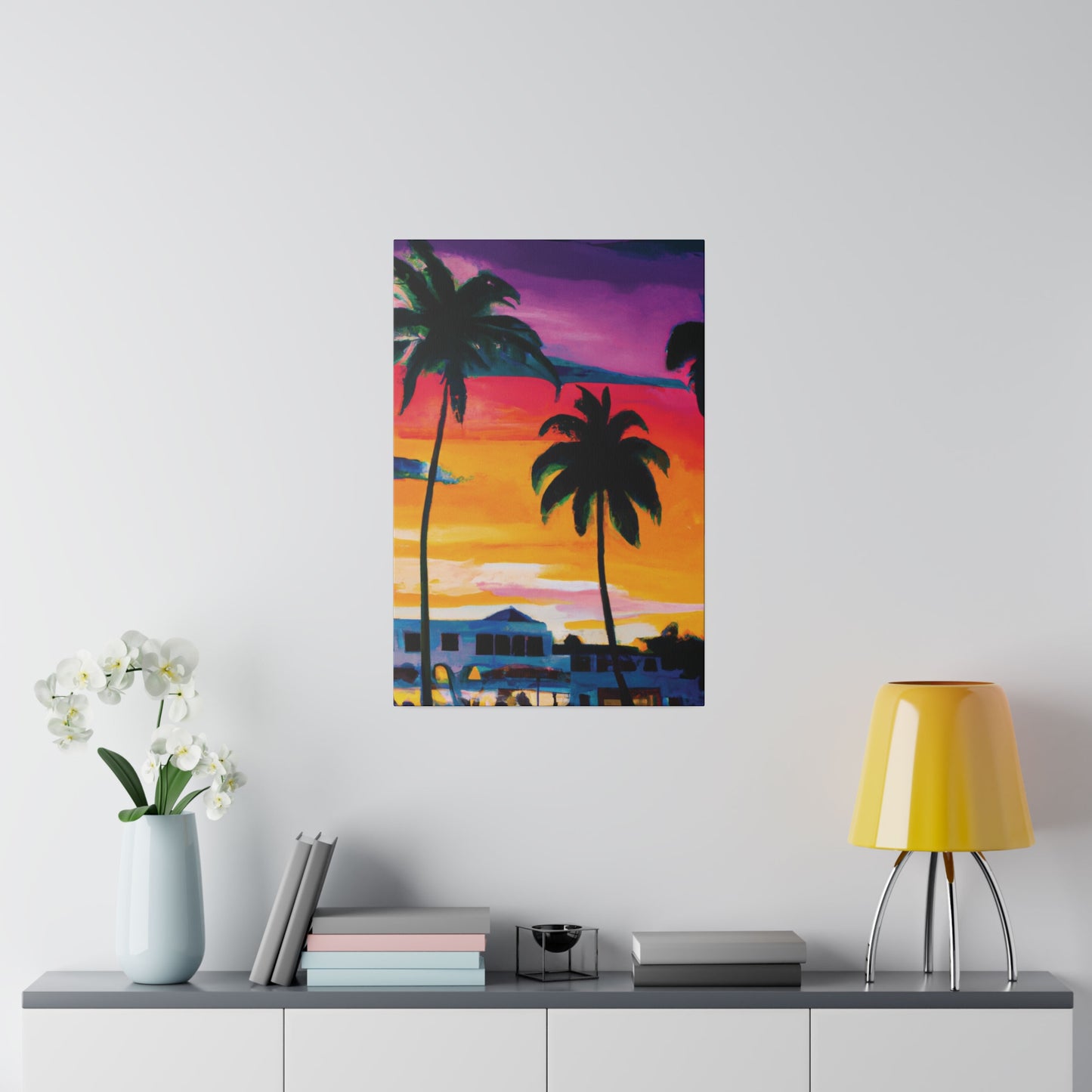 7785F - Miami Beach Sunset Painting Print | Miami | Beach | Sunset | Poster | Home Decor | Wall Art | Canvas