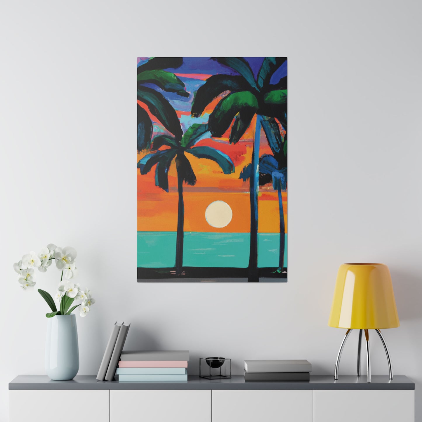 4567C - Miami Beach Sunset Painting Print | Miami | Beach | Sunset | Poster | Home Decor | Wall Art | Canvas