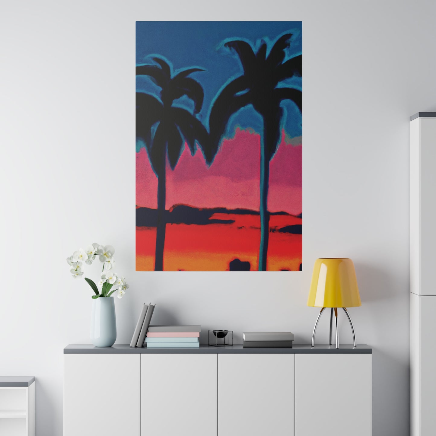 2545B - Miami Beach Sunset Painting Print | Miami | Beach | Sunset | Poster | Home Decor | Wall Art | Canvas