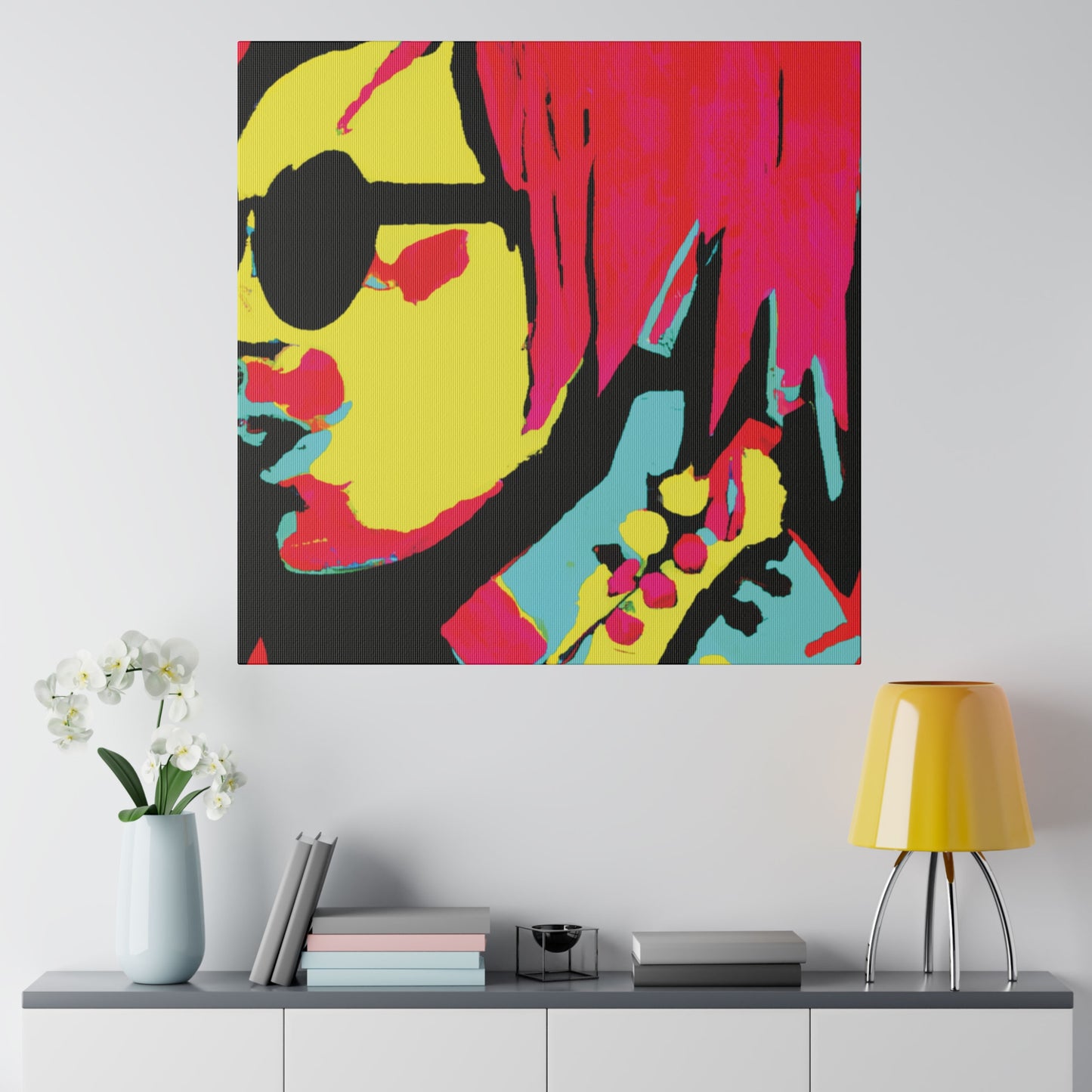 8972Y - Rockstar Painting Print | Face | Abstract | Poster | Home Decor | Wall Art | Music Art | Canvas