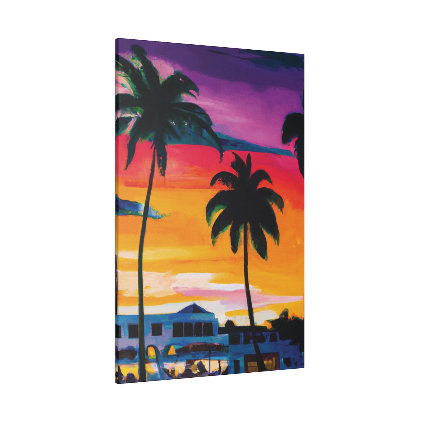 7785F - Miami Beach Sunset Painting Print | Miami | Beach | Sunset | Poster | Home Decor | Wall Art | Canvas