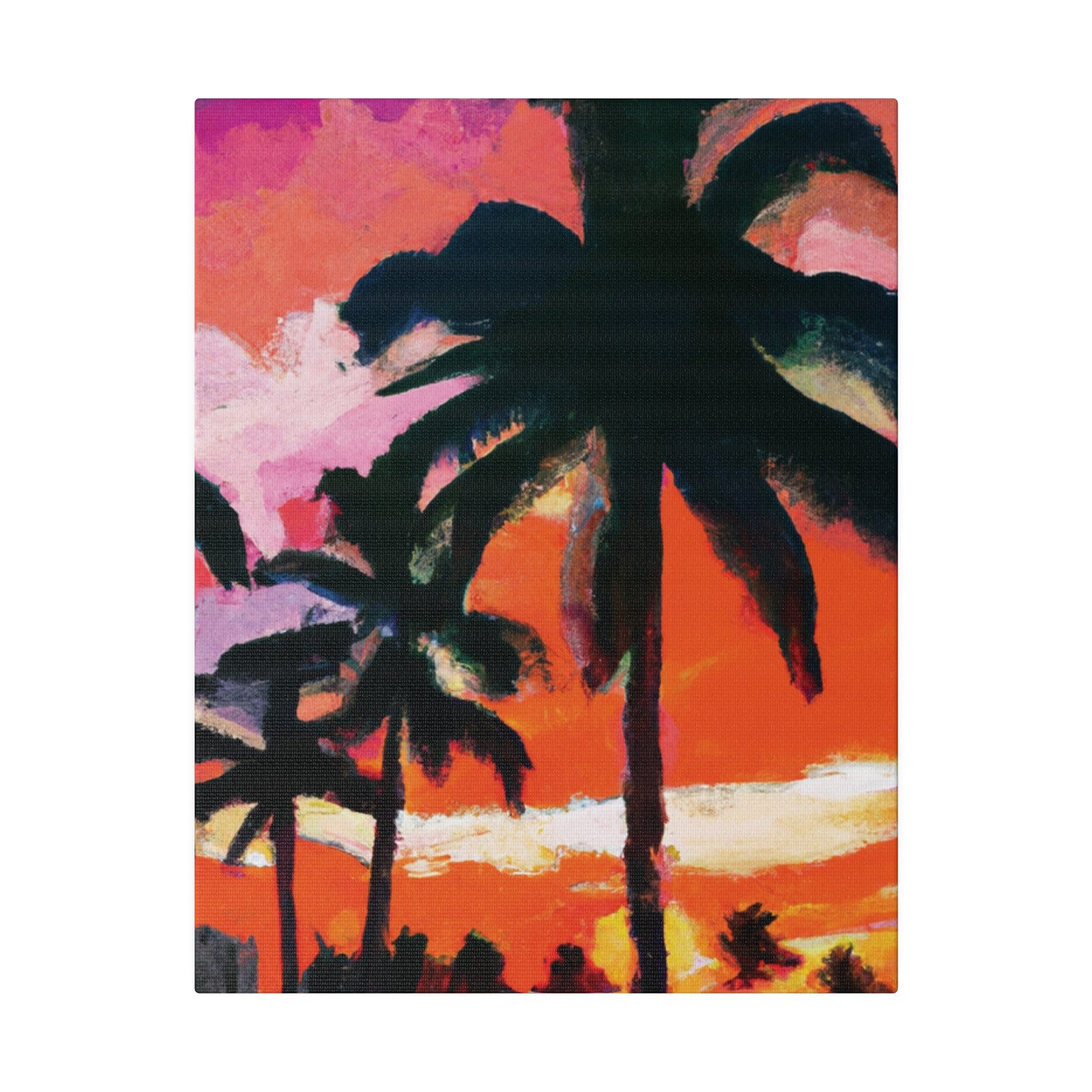 2734M - Miami Beach Sunset Painting Print | Miami | Beach | Sunset | Poster | Home Decor | Wall Art | Canvas