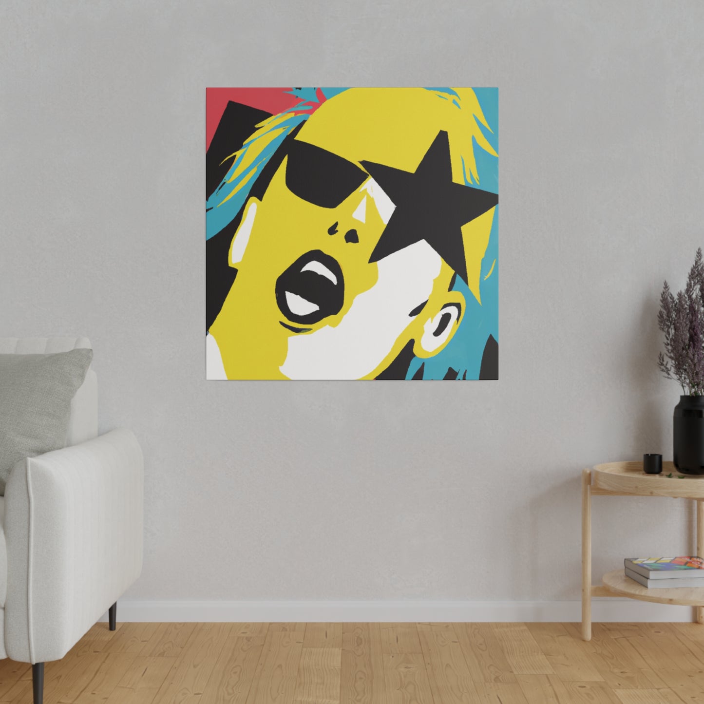 3688R - Rockstar Painting Print | Face | Abstract | Poster | Home Decor | Wall Art | Music Art | Canvas