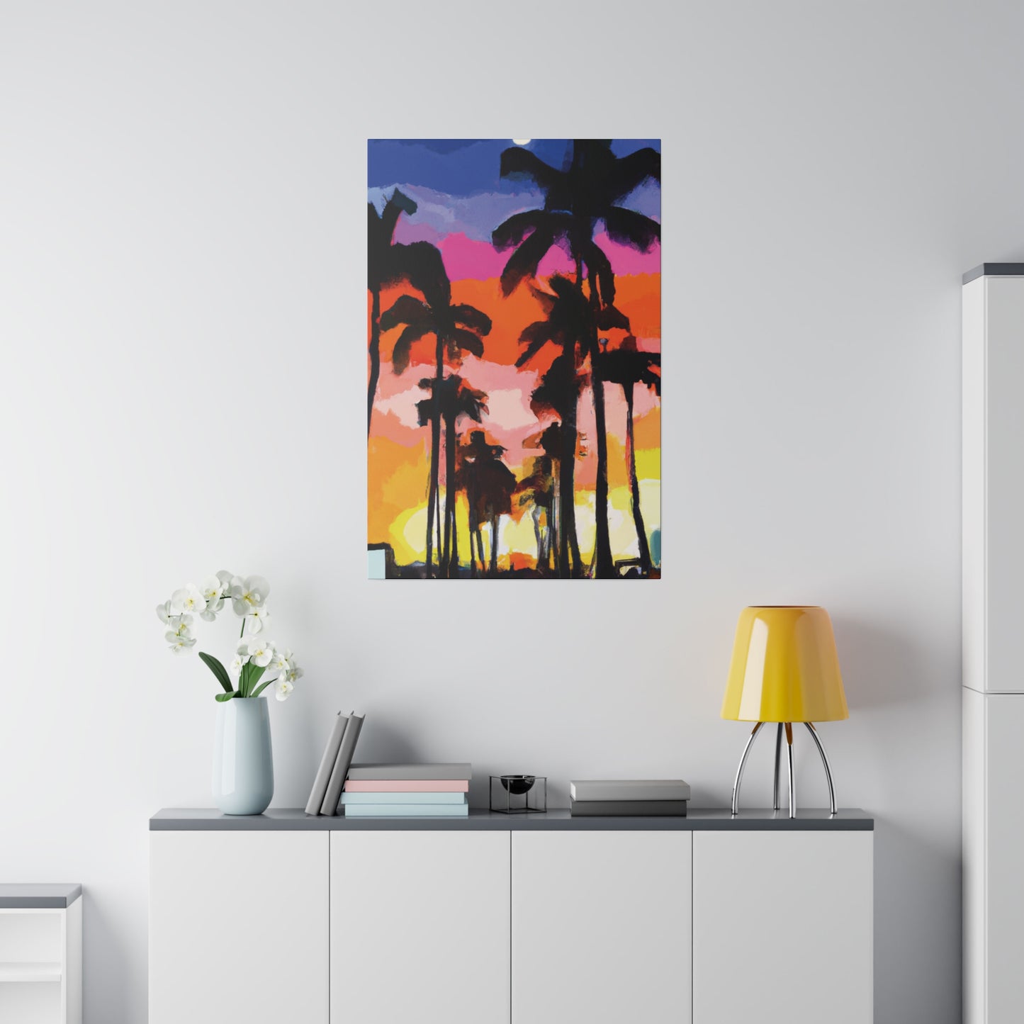 5857E - Miami Beach Sunset Painting Print | Miami | Beach | Sunset | Poster | Home Decor | Wall Art | Canvas