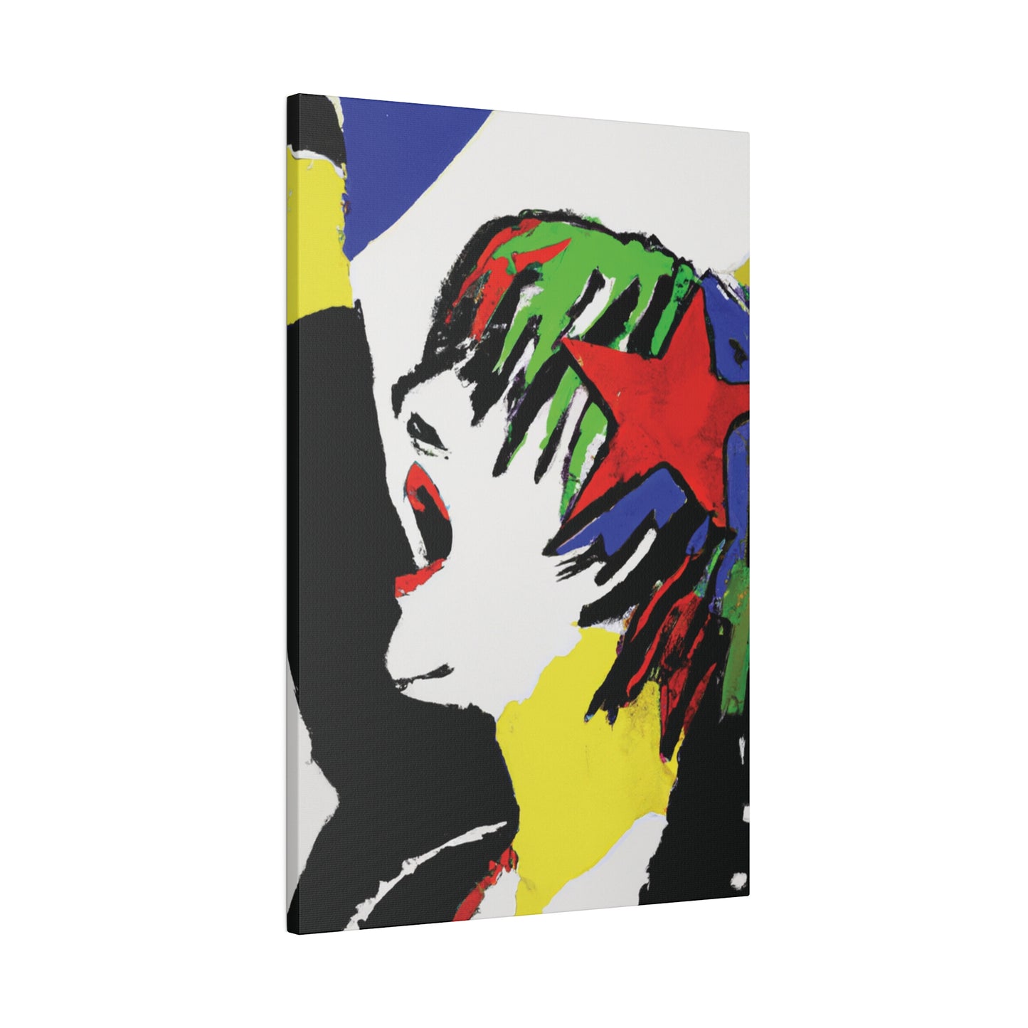 5673W - Rockstar Painting Print | Face | Abstract | Poster | Home Decor | Wall Art | Music Art | Canvas