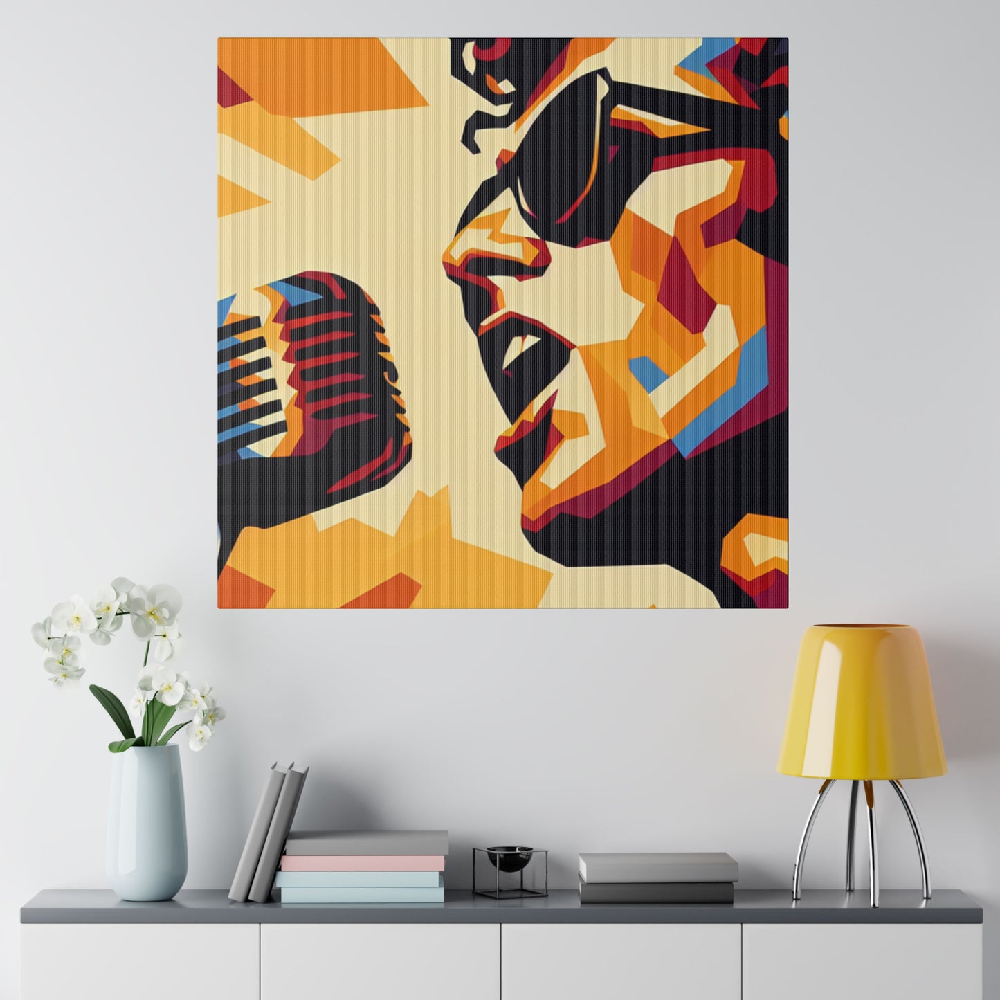 6723Z - Rockstar Painting Print | Face | Abstract | Poster | Home Decor | Wall Art | Music Art | Canvas