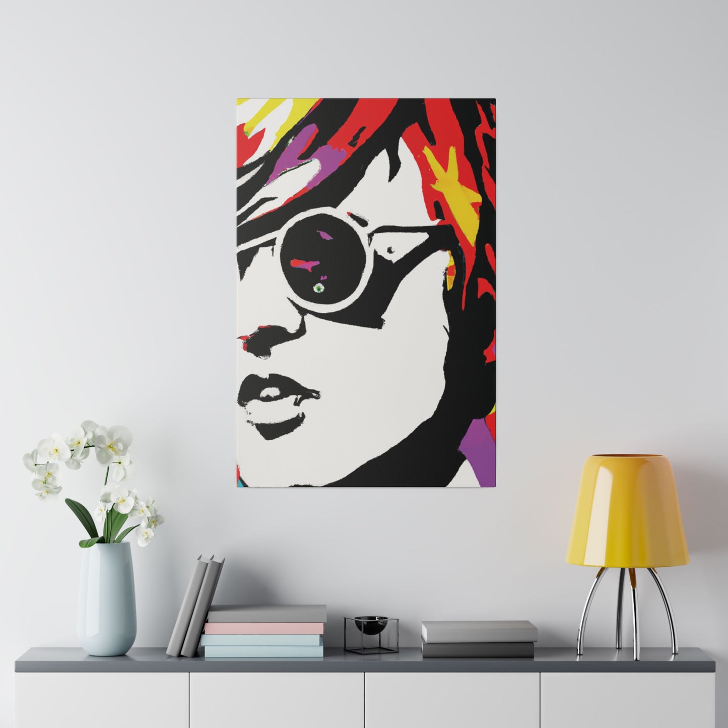 199N - Rockstar Painting Print | Face | Abstract | Poster | Home Decor | Wall Art | Music Art | Canvas