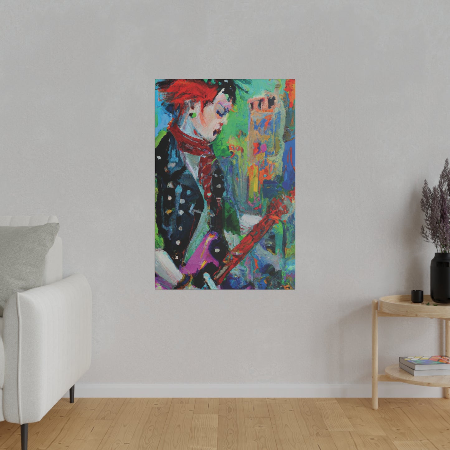 9721W - Rockstar Oil Painting Style Print | Poster | Home Decor | Wall Art | Music Art | Canvas