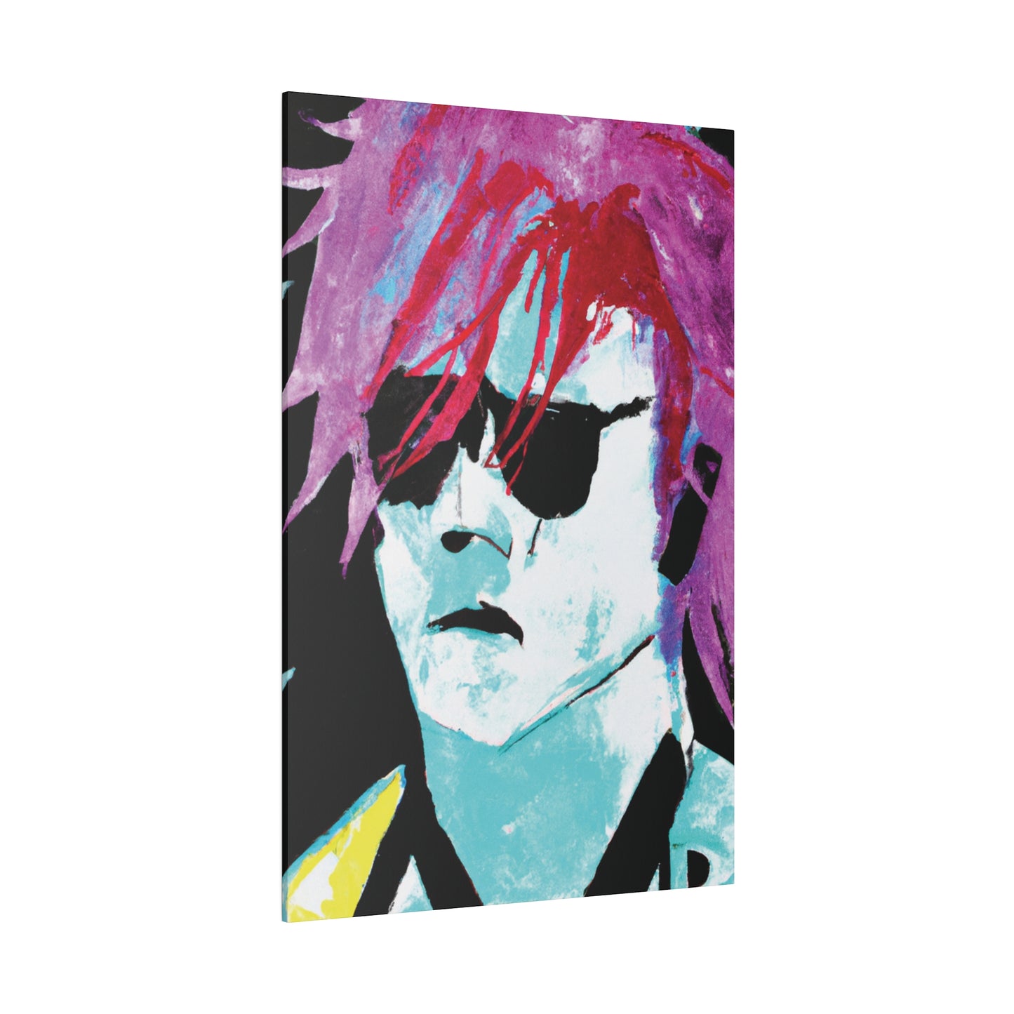 414V - Rockstar Painting Print | Face | Abstract | Poster | Home Decor | Wall Art | Music Art | Canvas