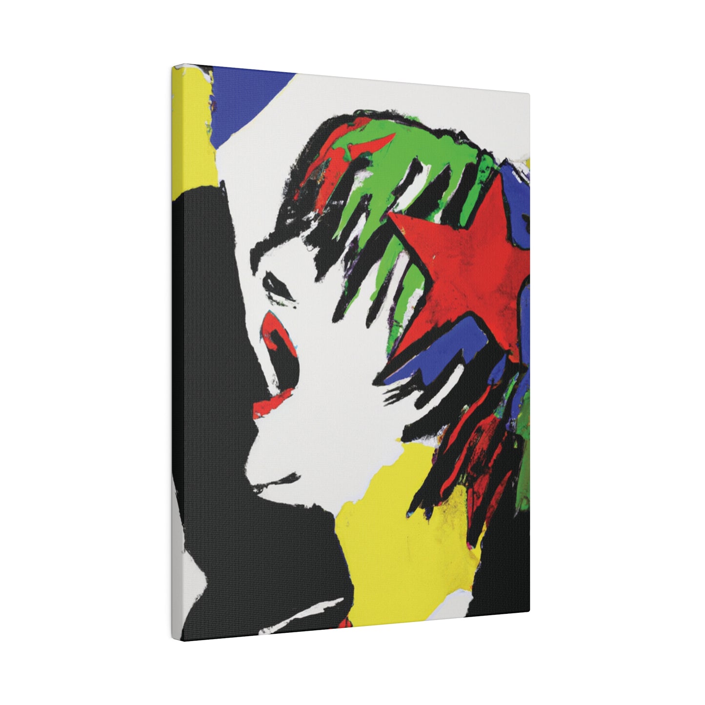 5673W - Rockstar Painting Print | Face | Abstract | Poster | Home Decor | Wall Art | Music Art | Canvas