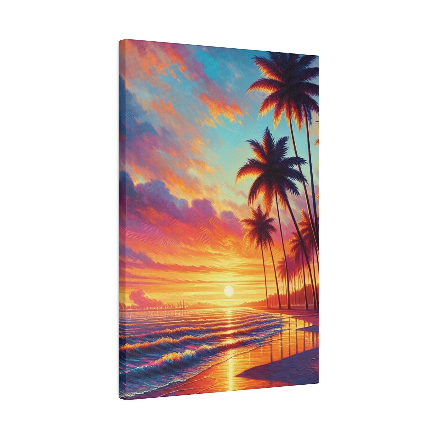 2398K - miami beach art, sunset background, ocean art work, beach art work, sunset designs, miami beach painting, miami beach print