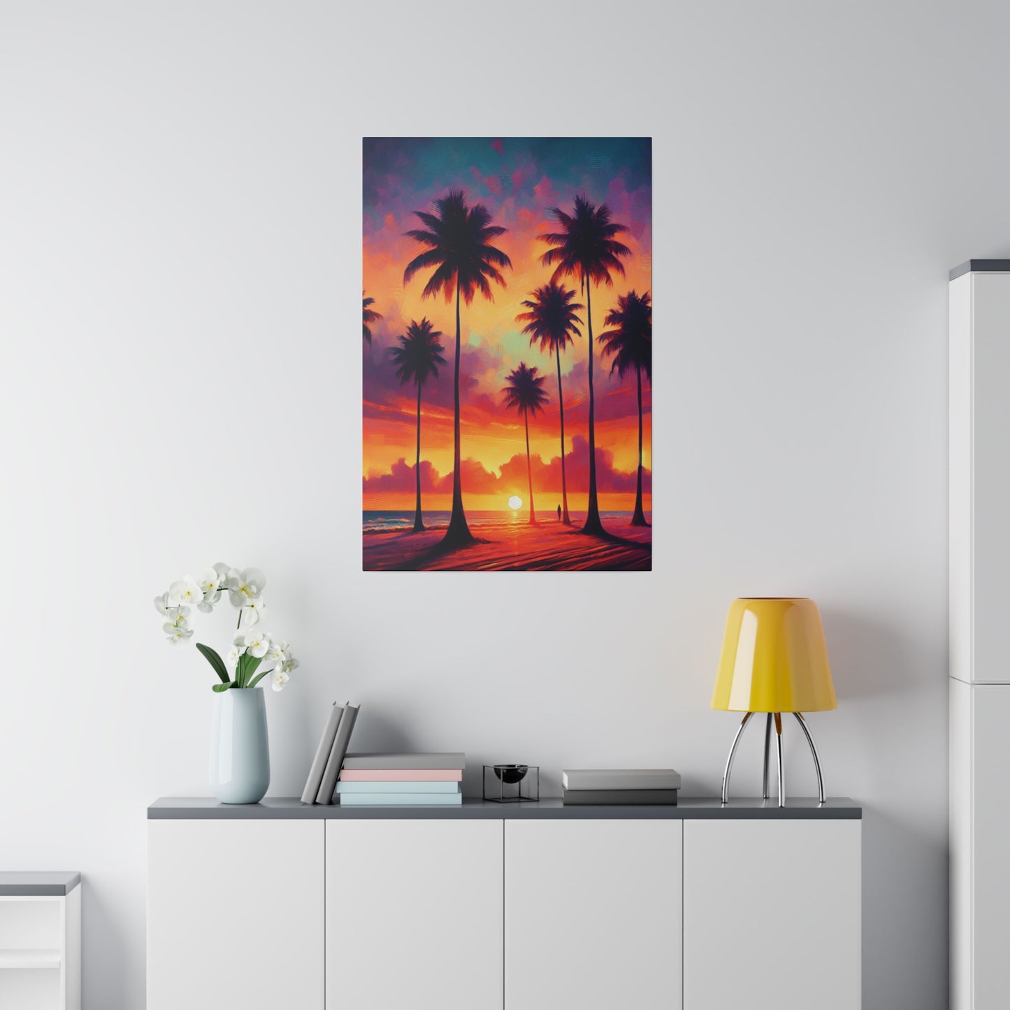 3674J - miami beach art, sunset background, ocean art work, beach art work, sunset designs, miami beach painting, miami beach print