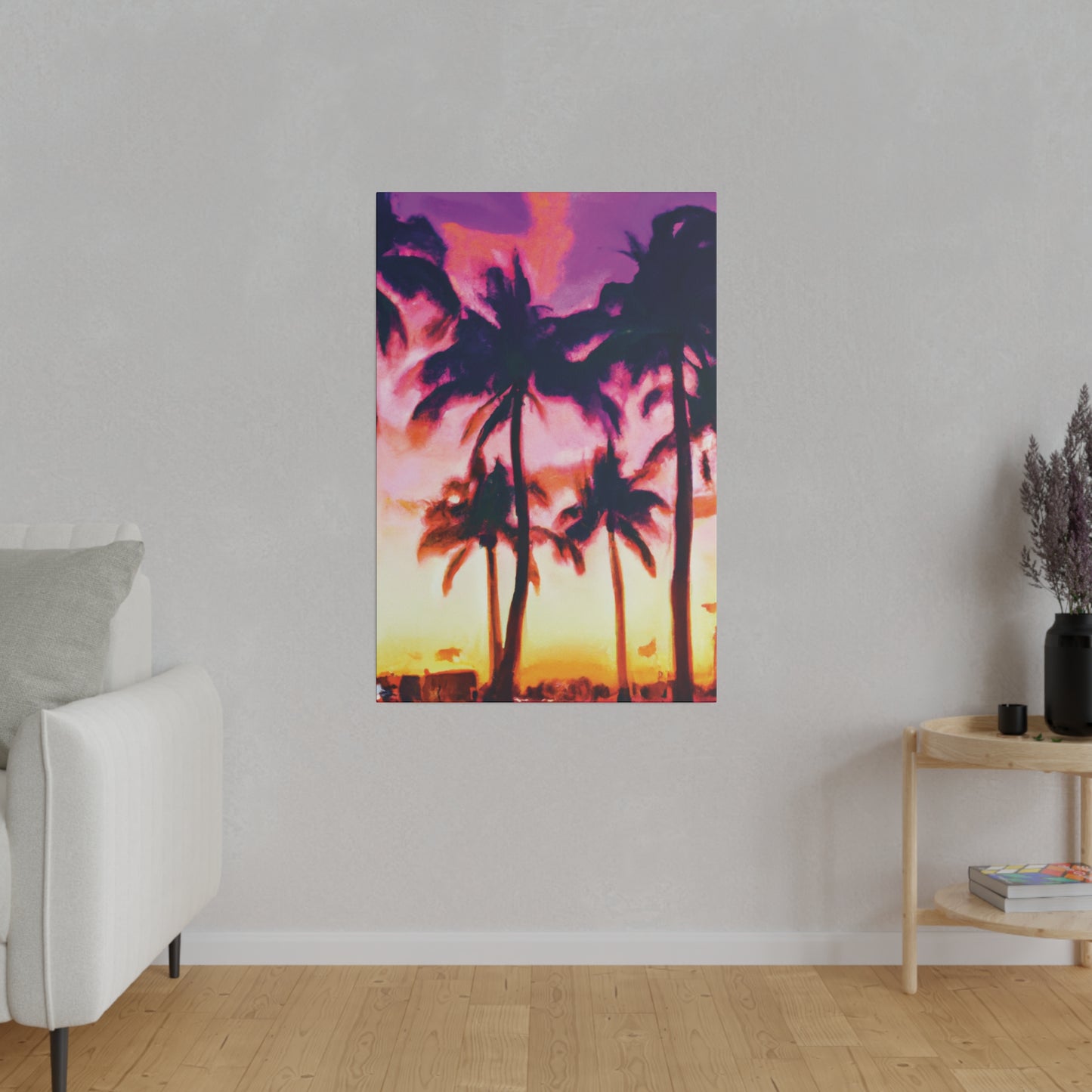 7266A - Miami Beach Sunset Painting Print | Miami | Beach | Sunset | Poster | Home Decor | Wall Art | Canvas