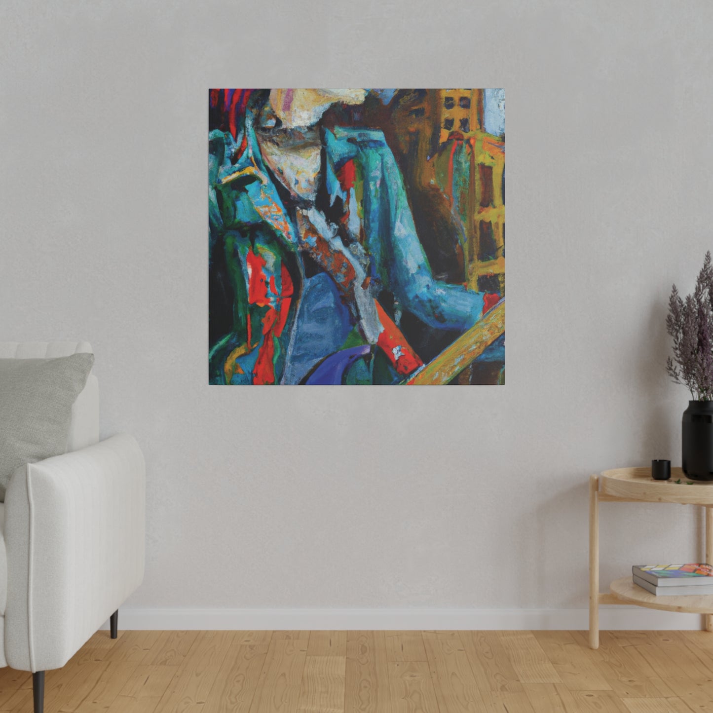 8911G - Rockstar Oil Painting Style Print | Poster | Home Decor | Wall Art | Music Art | Canvas