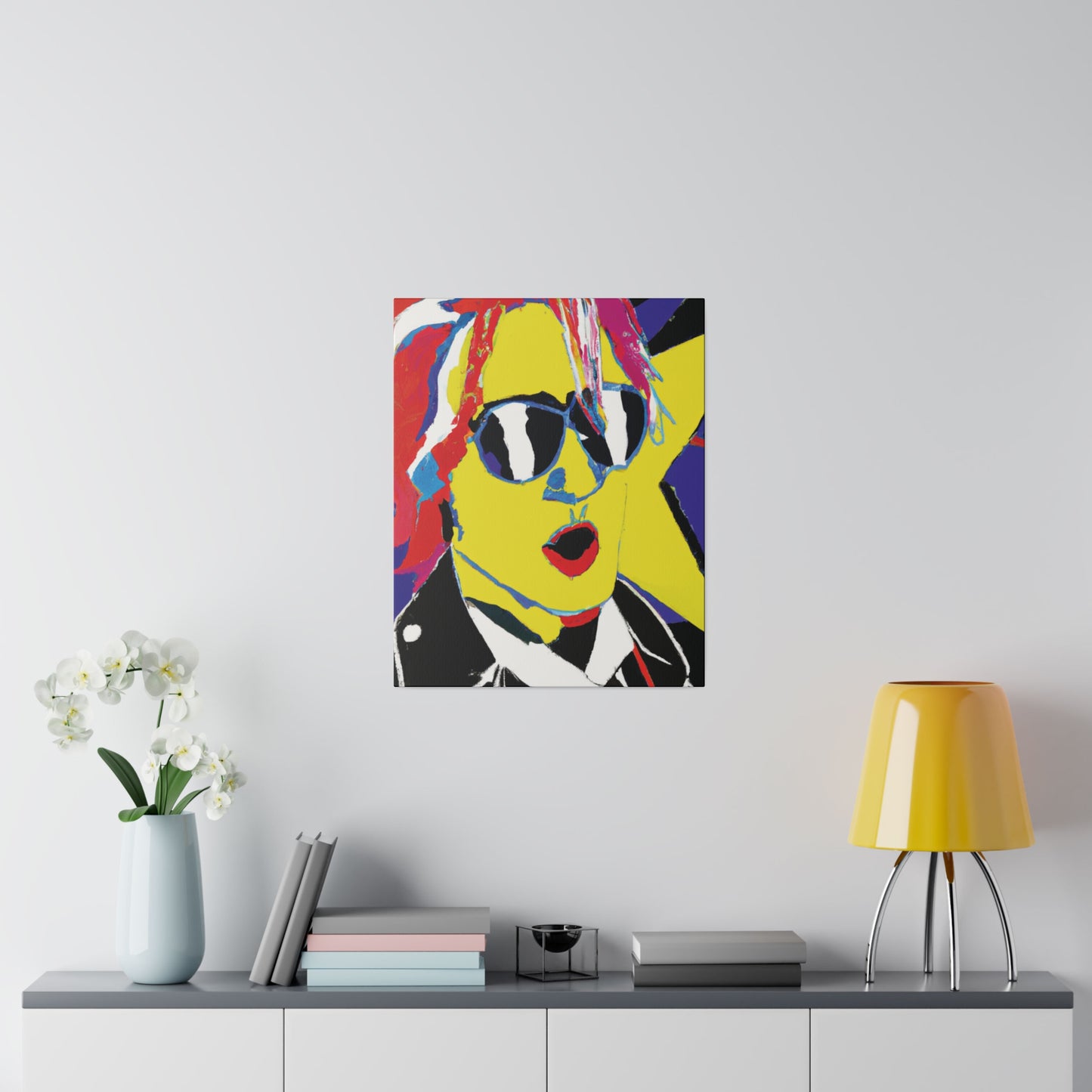 7348X - Rockstar Painting Print | Face | Abstract | Poster | Home Decor | Wall Art | Music Art | Canvas