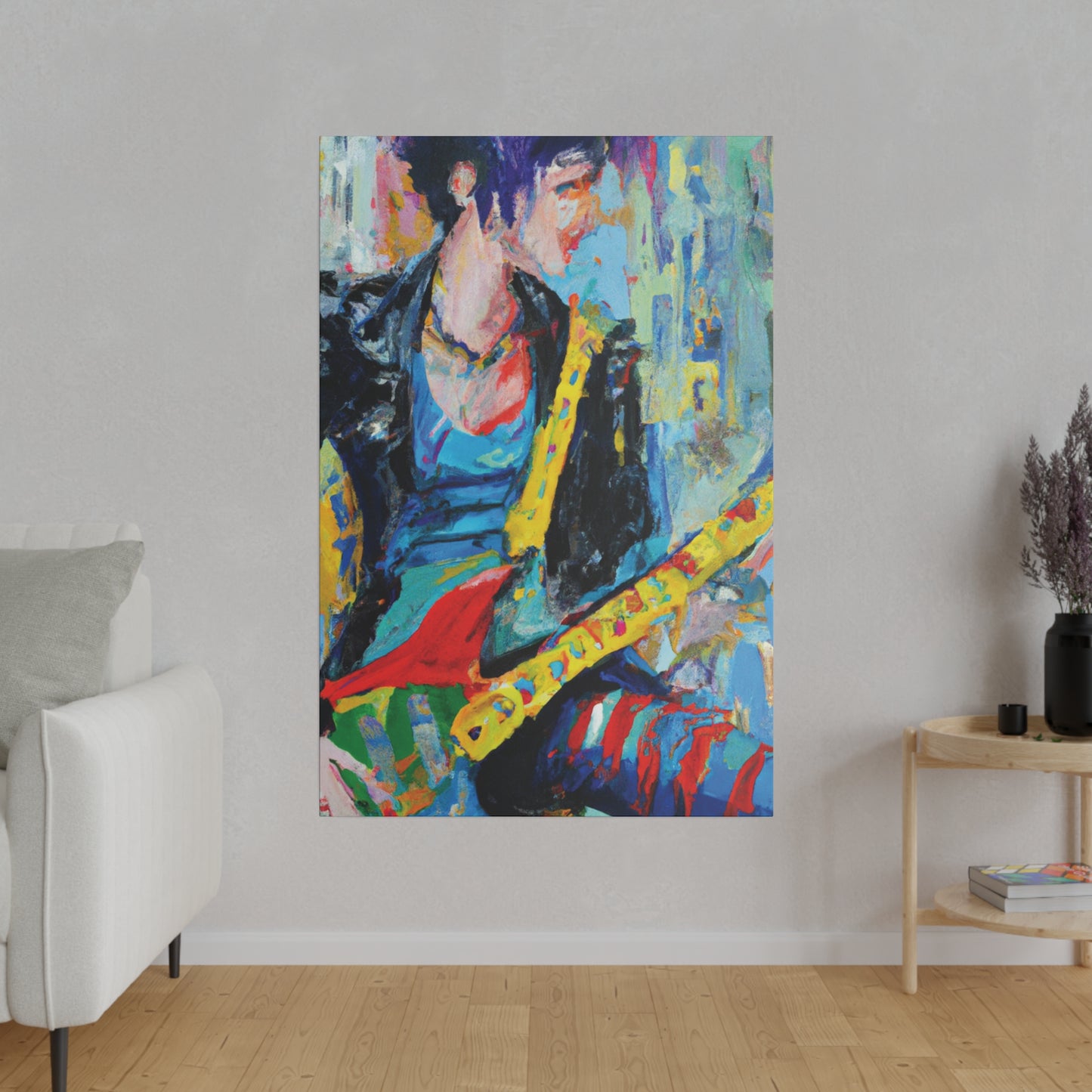 514Y - Rockstar Oil Painting Style Print | Poster | Home Decor | Wall Art | Music Art | Canvas