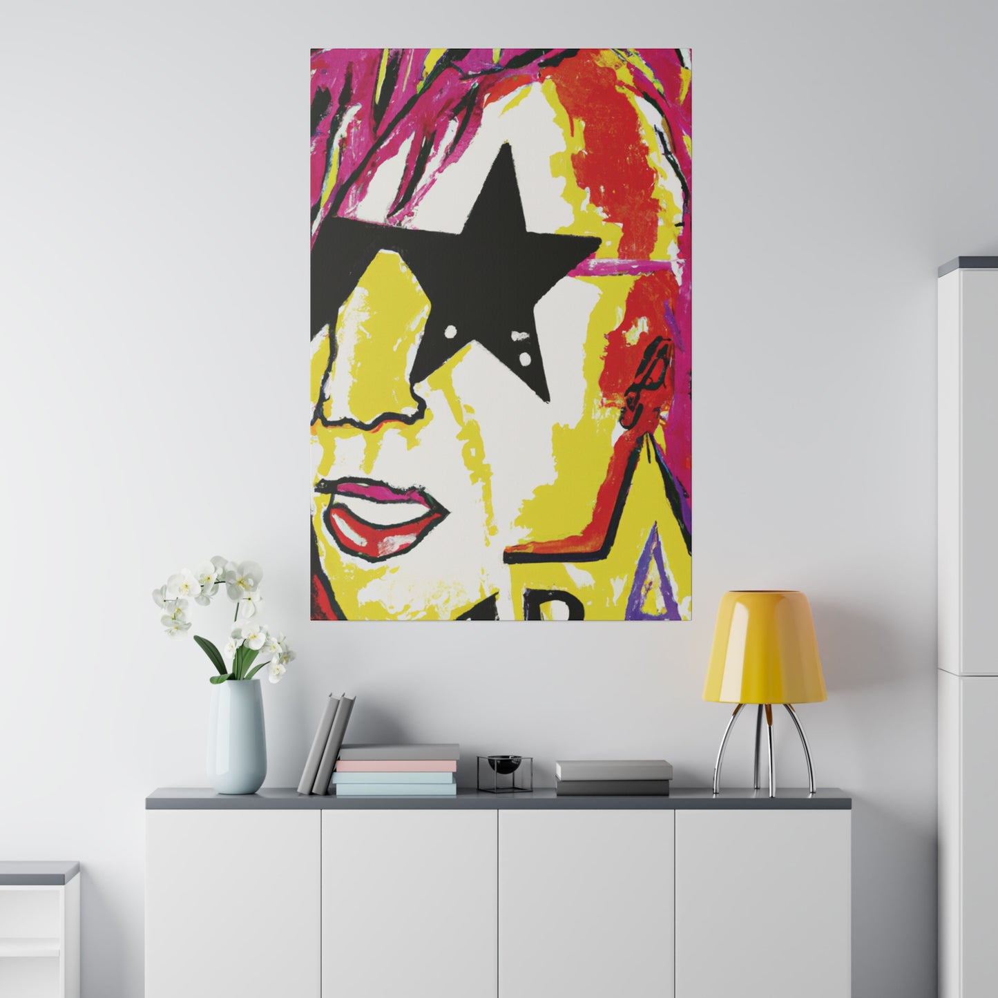 5698R - Rockstar Painting Print | Face | Abstract | Poster | Home Decor | Wall Art | Music Art | Canvas