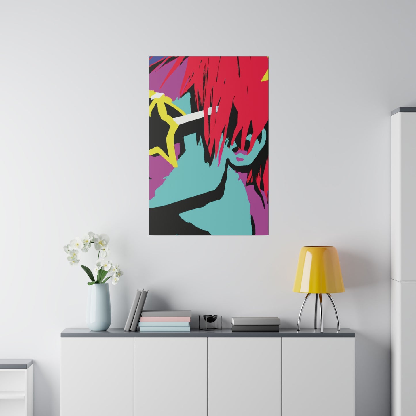 8877T - Rockstar Painting Print | Face | Abstract | Poster | Home Decor | Wall Art | Music Art | Canvas