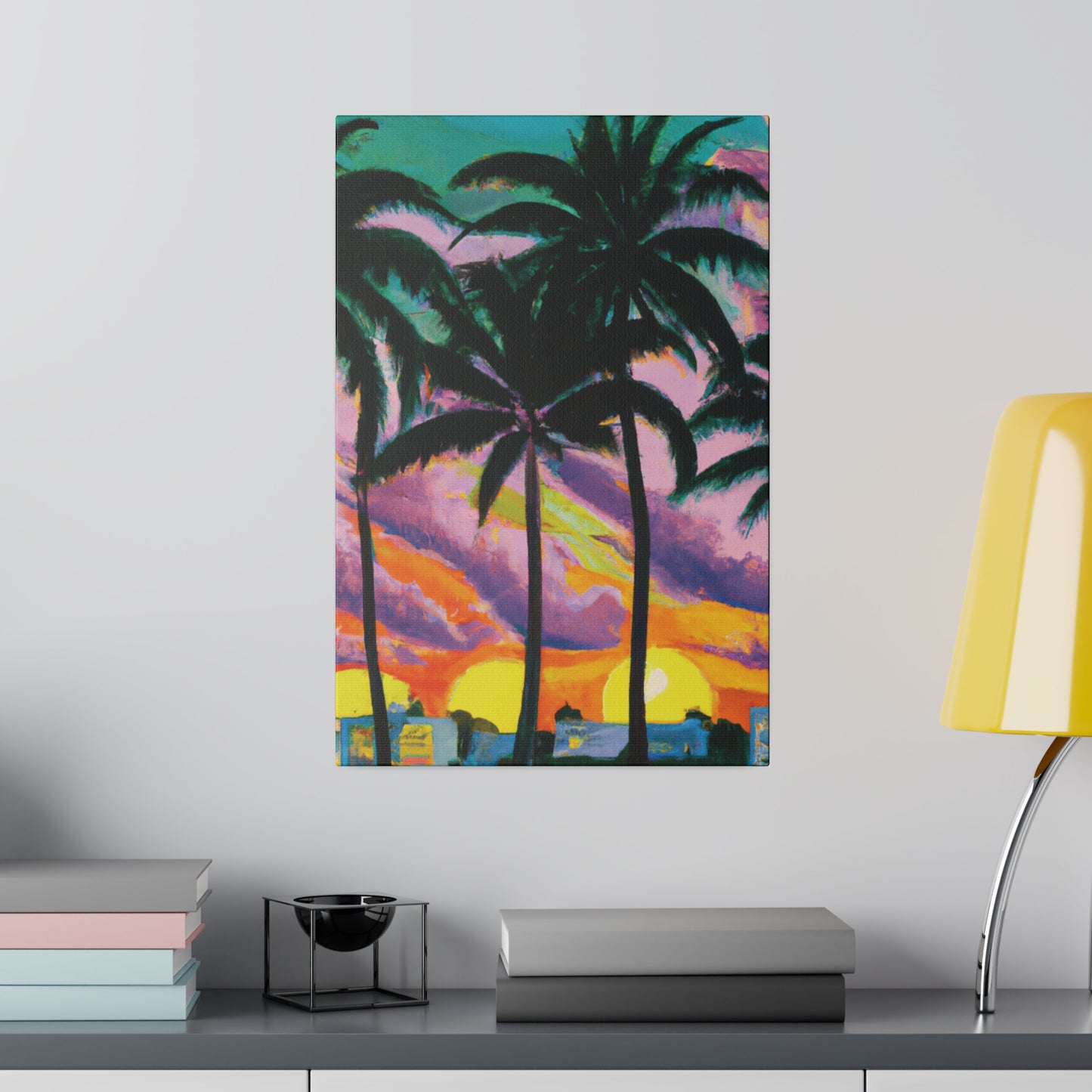 8789Q - Miami Beach Sunset Painting Print | Miami | Beach | Sunset | Poster | Home Decor | Wall Art | Canvas