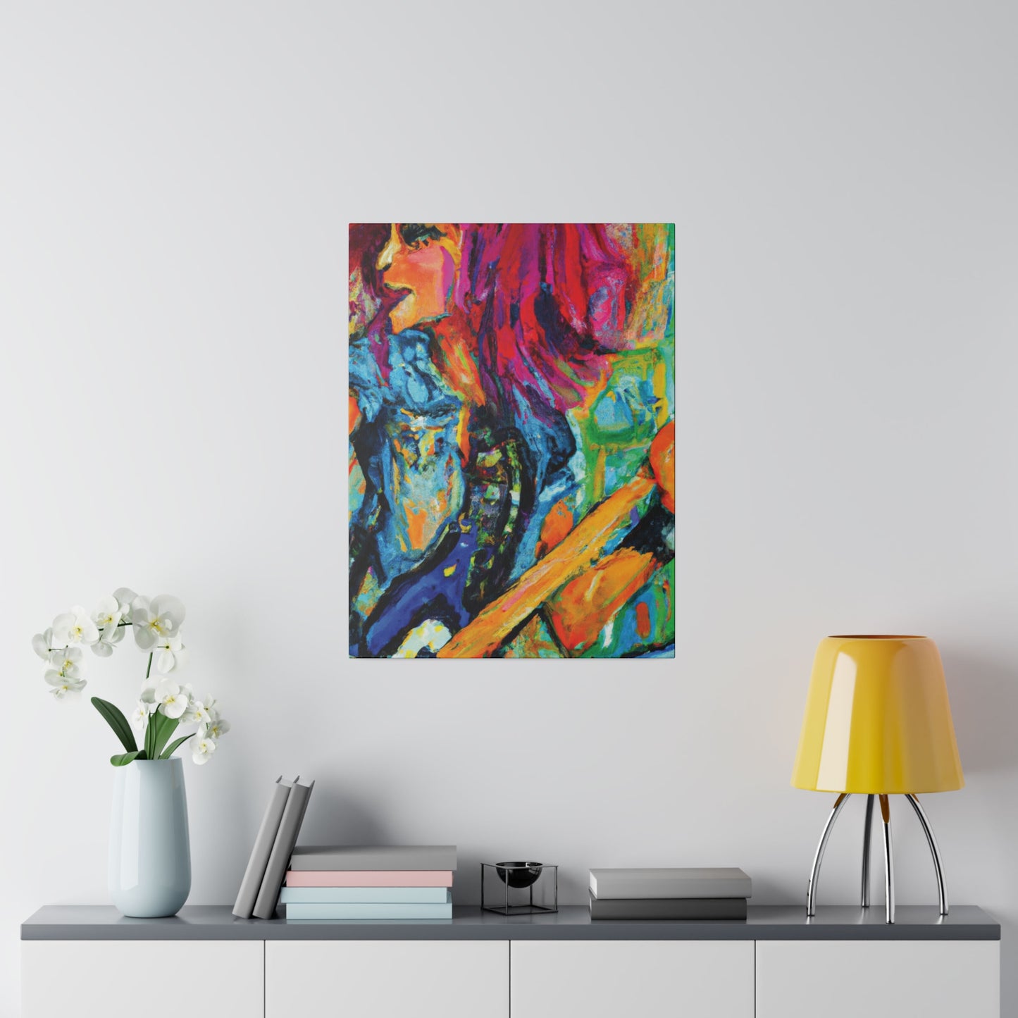9483V - Rockstar Oil Painting Style Print | Poster | Home Decor | Wall Art | Music Art | Canvas