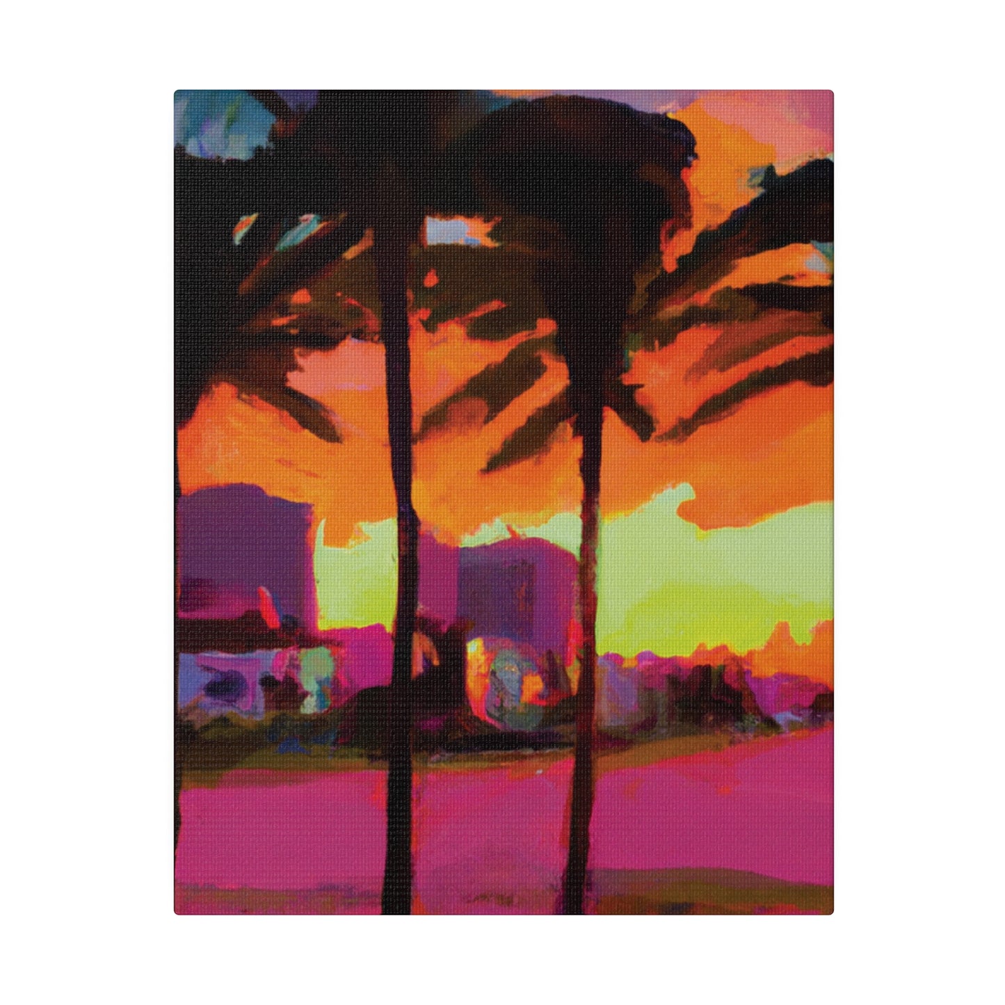 4596G - Miami Beach Sunset Painting Print | Miami | Beach | Sunset | Poster | Home Decor | Wall Art | Canvas