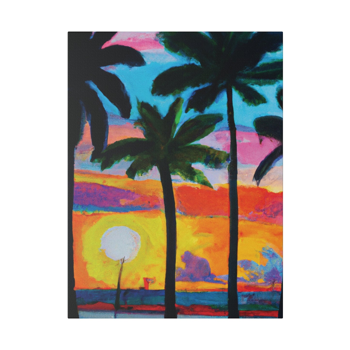 9043Y - Miami Beach Sunset Painting Print | Miami | Beach | Sunset | Poster | Home Decor | Wall Art | Canvas