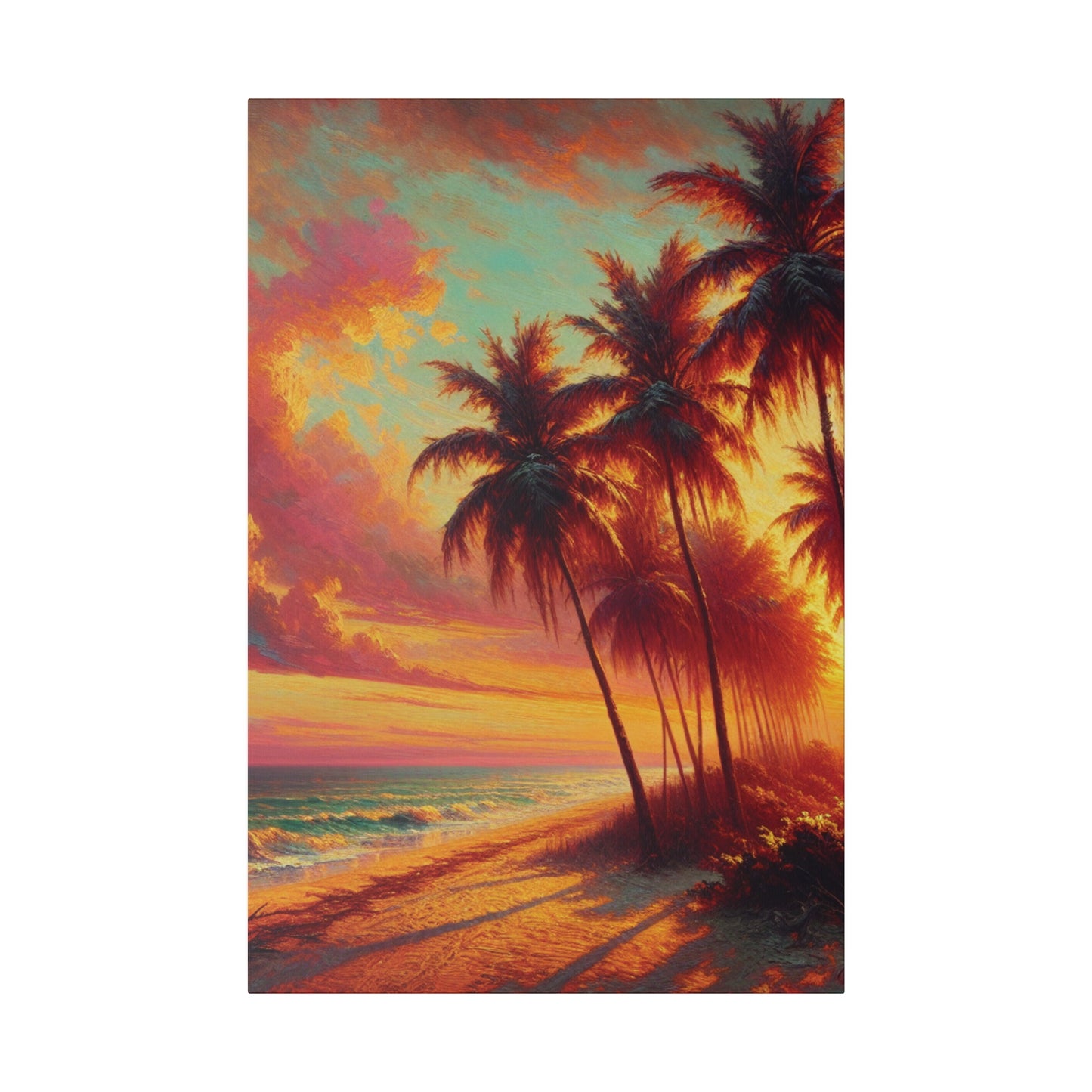 2846J - miami beach art, sunset background, ocean art work, beach art work, sunset designs, miami beach painting, miami beach print