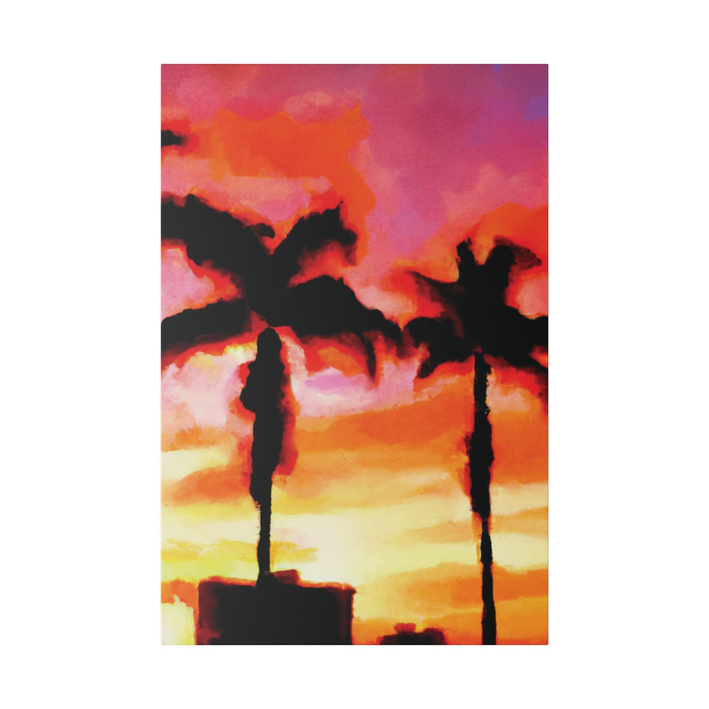 1413Q - Miami Beach Sunset Painting Print | Miami | Beach | Sunset | Poster | Home Decor | Wall Art | Canvas