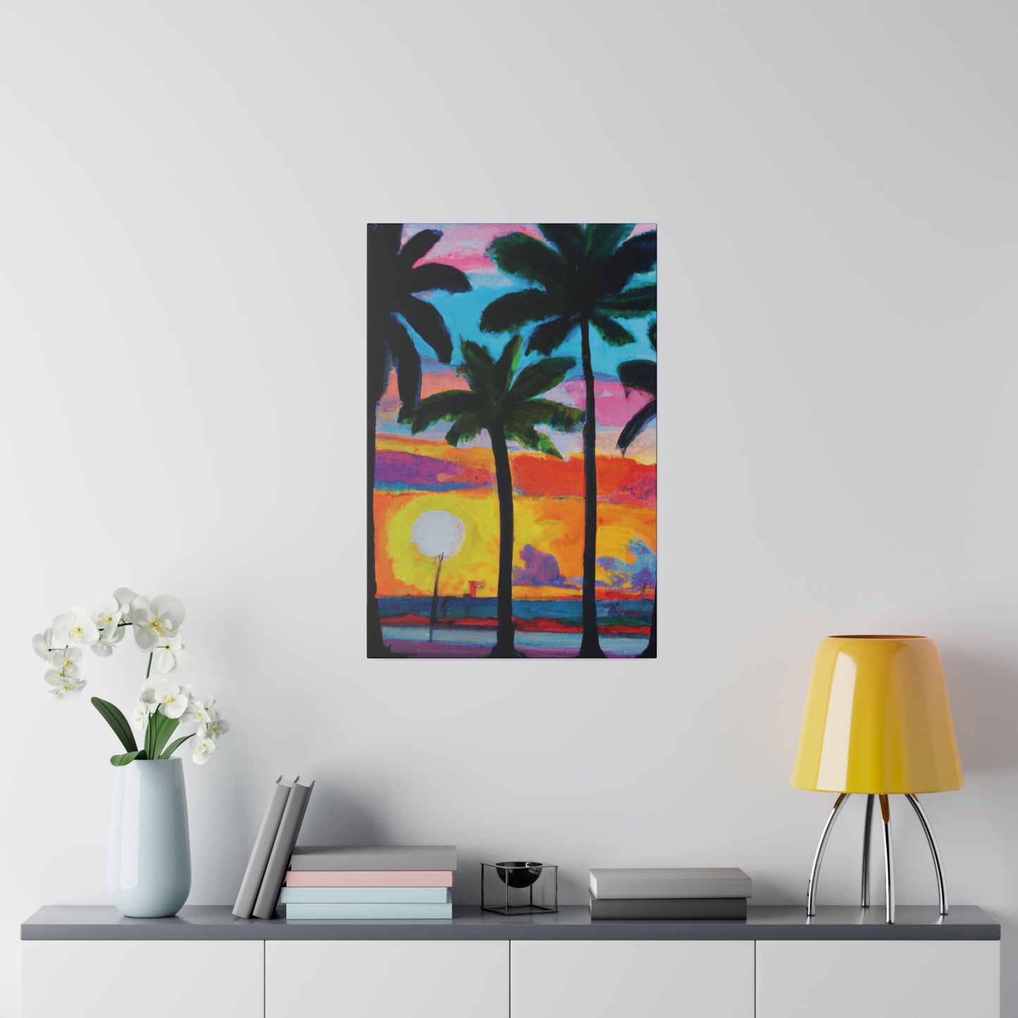 9043Y - Miami Beach Sunset Painting Print | Miami | Beach | Sunset | Poster | Home Decor | Wall Art | Canvas