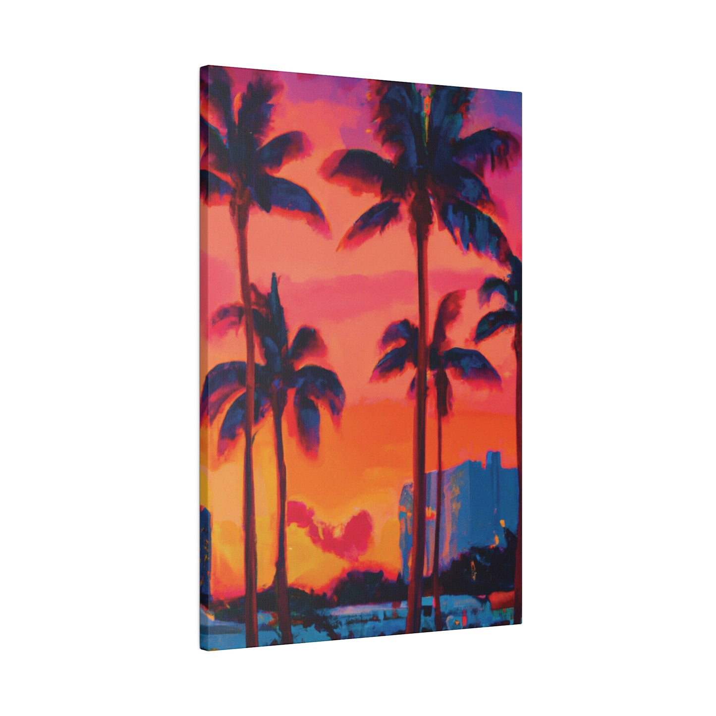 4456Y - Miami Beach Sunset Painting Print | Miami | Beach | Sunset | Poster | Home Decor | Wall Art | Canvas