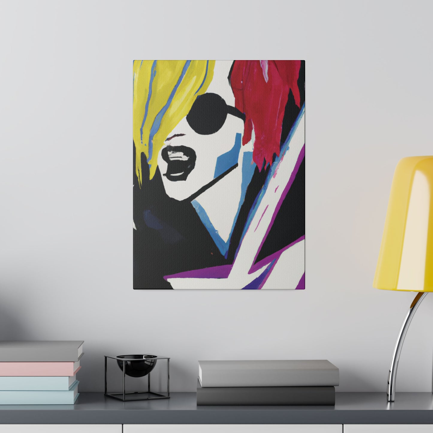 8784F - Rockstar Painting Print | Face | Abstract | Poster | Home Decor | Wall Art | Music Art | Canvas