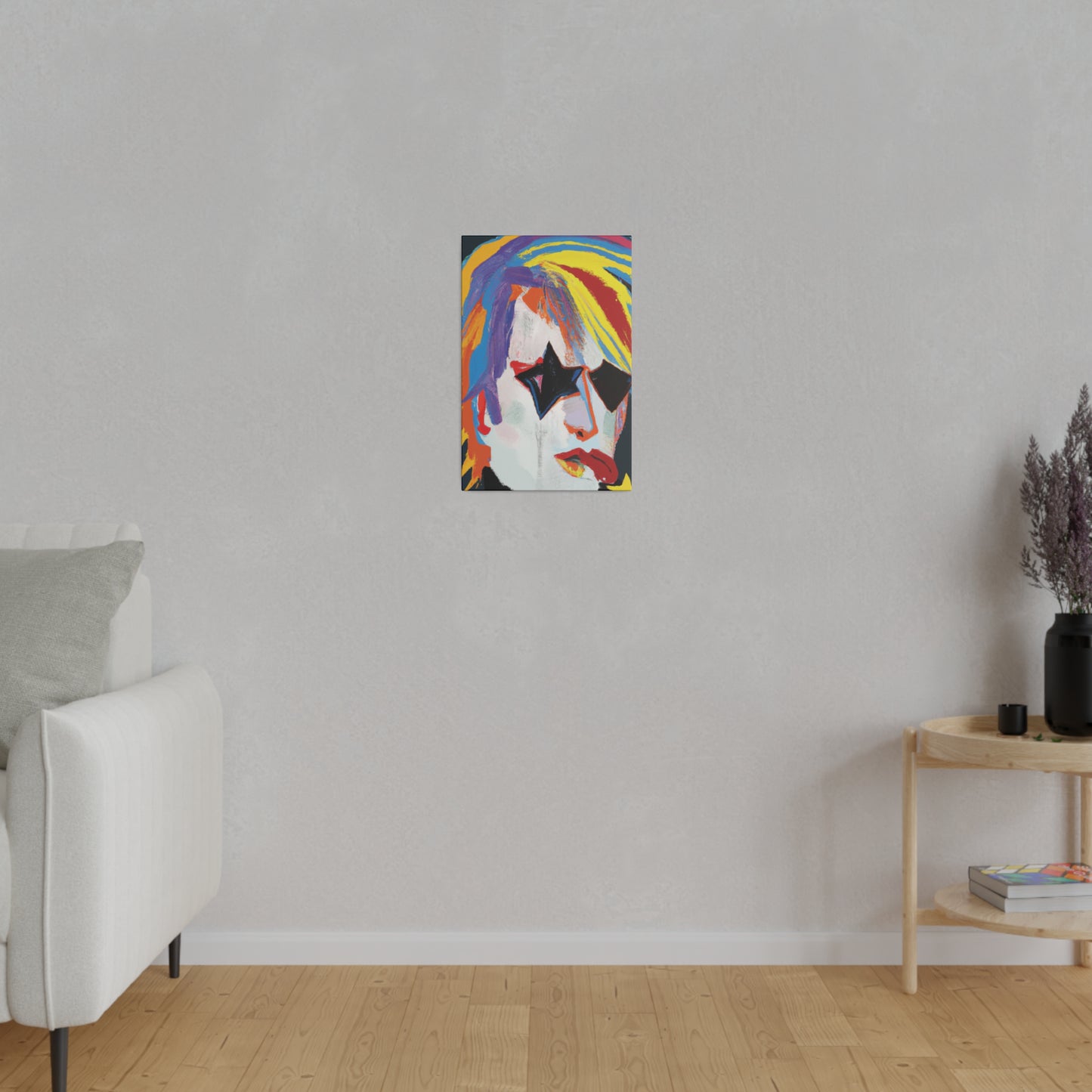 5673A - Rockstar Painting Print | Face | Abstract | Poster | Home Decor | Wall Art | Music Art | Canvas