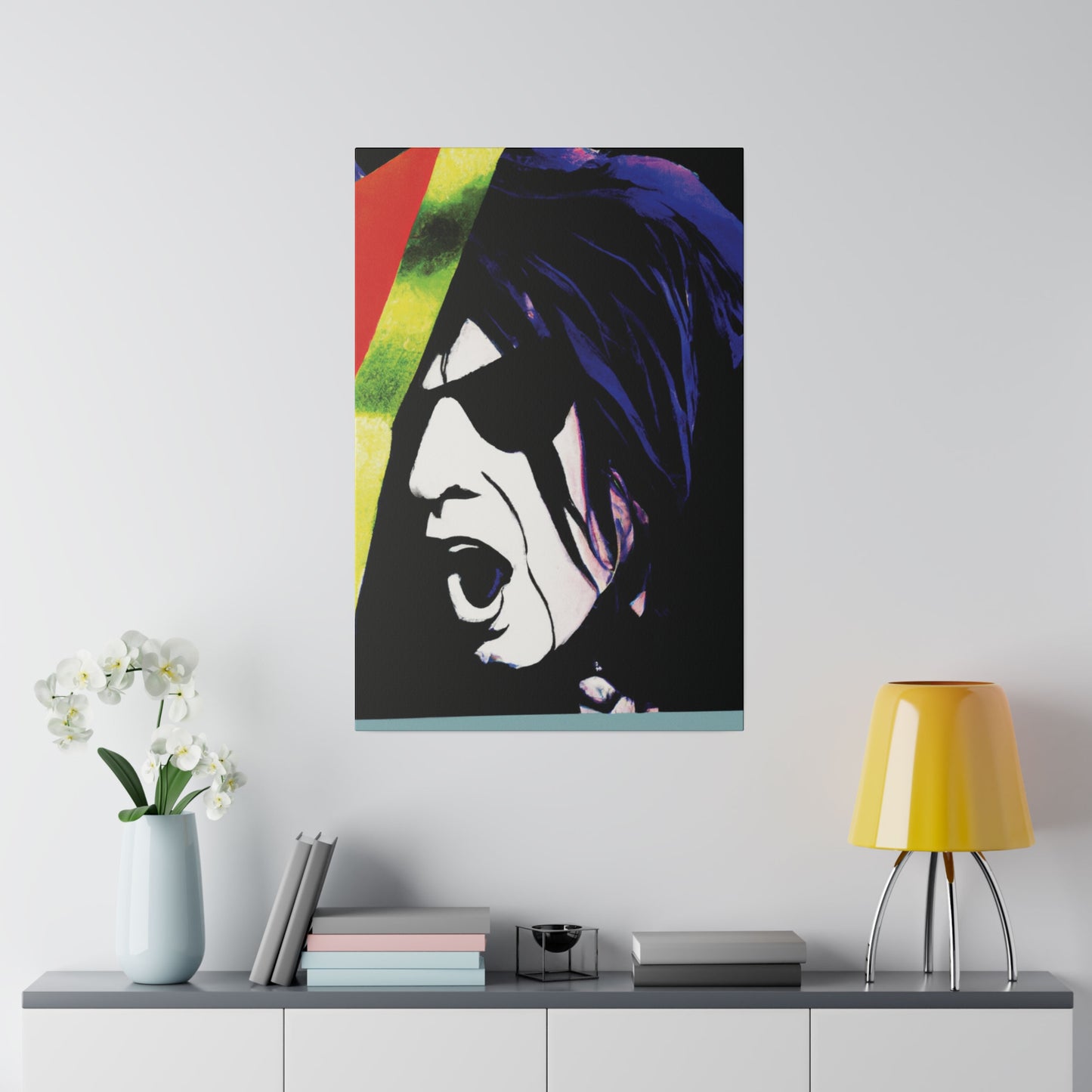 1890A - Rockstar Painting Print | Face | Abstract | Poster | Home Decor | Wall Art | Music Art | Canvas