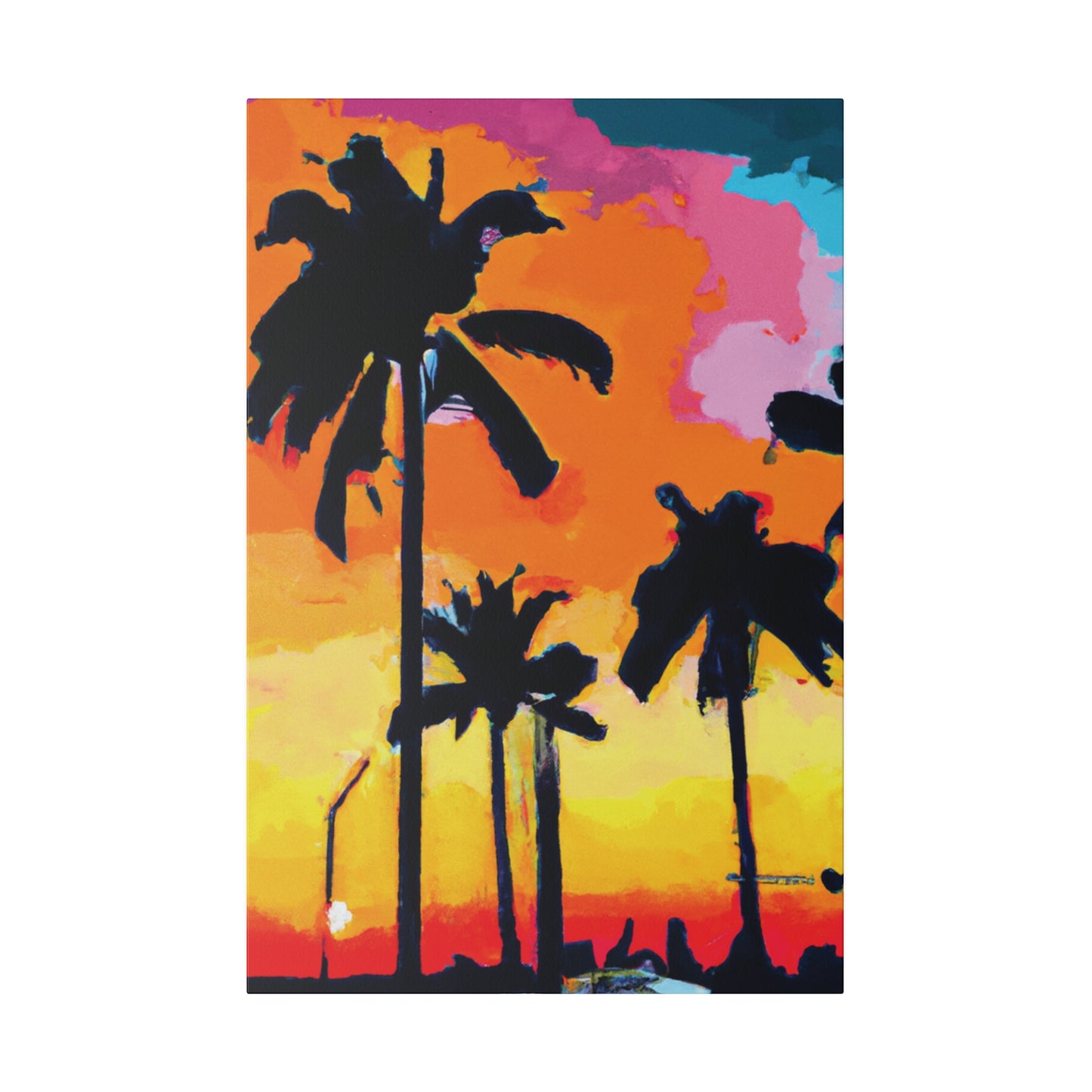 2956A - Miami Beach Sunset Painting Print | Miami | Beach | Sunset | Poster | Home Decor | Wall Art | Canvas