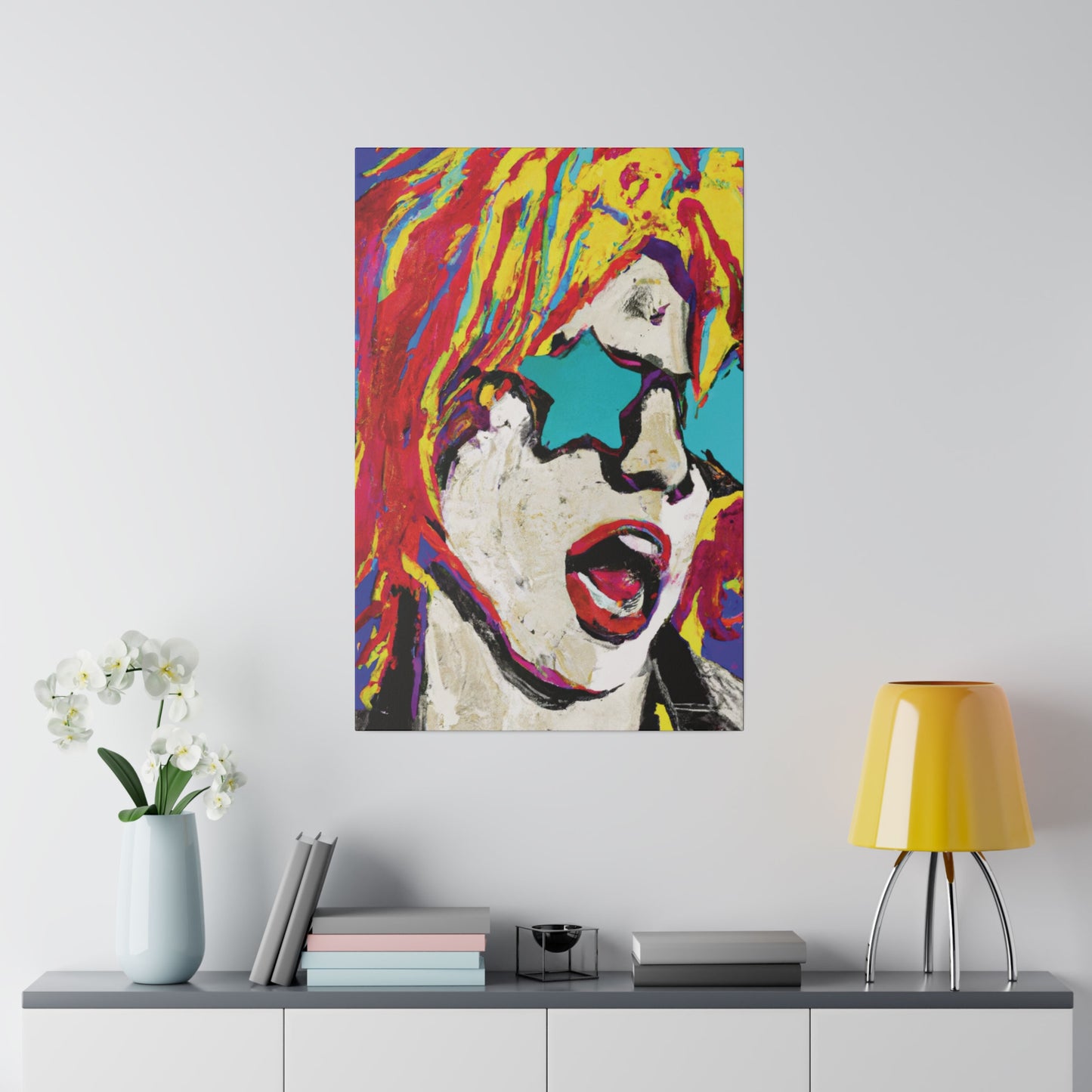 8876G - Rockstar Painting Print | Face | Abstract | Poster | Home Decor | Wall Art | Music Art | Canvas