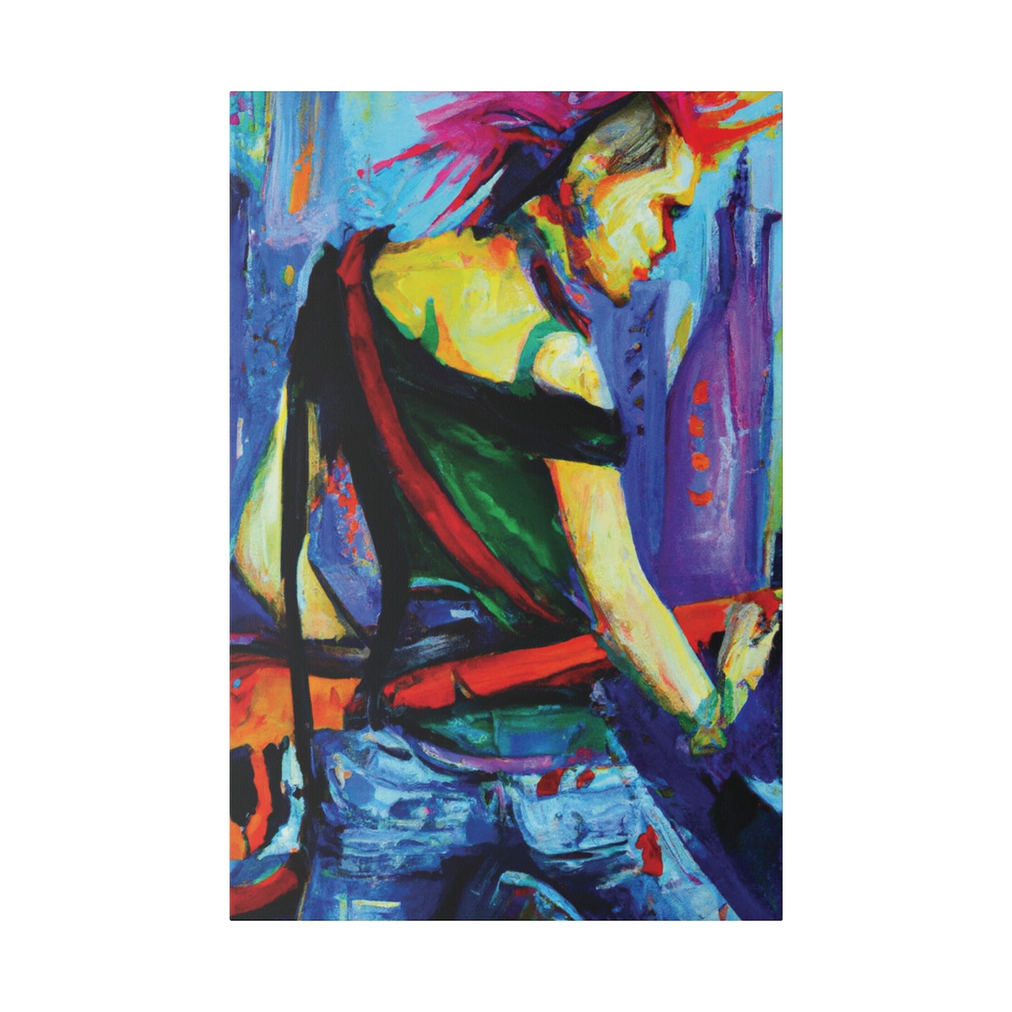 3143Z - Rockstar Oil Painting Style Print | Poster | Home Decor | Wall Art | Music Art | Canvas