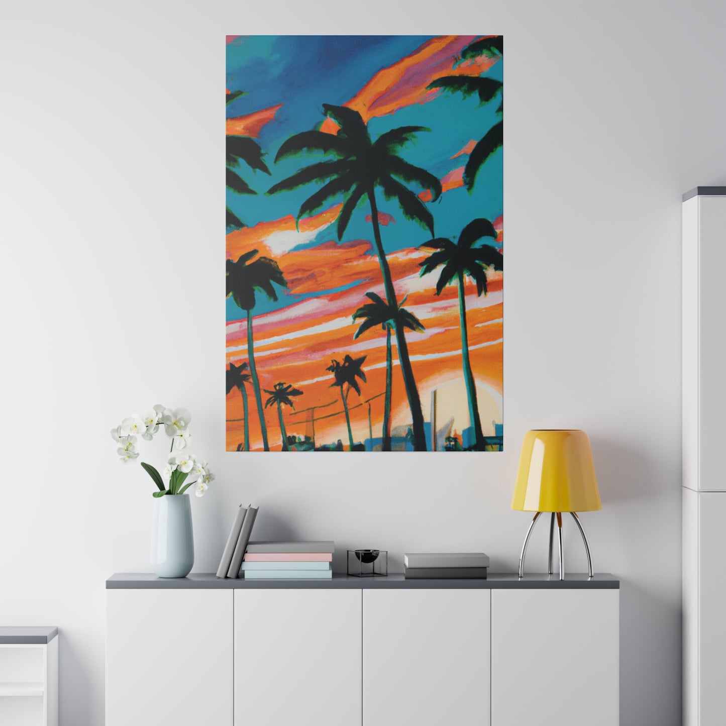 4895G - Miami Beach Sunset Painting Print | Miami | Beach | Sunset | Poster | Home Decor | Wall Art | Canvas