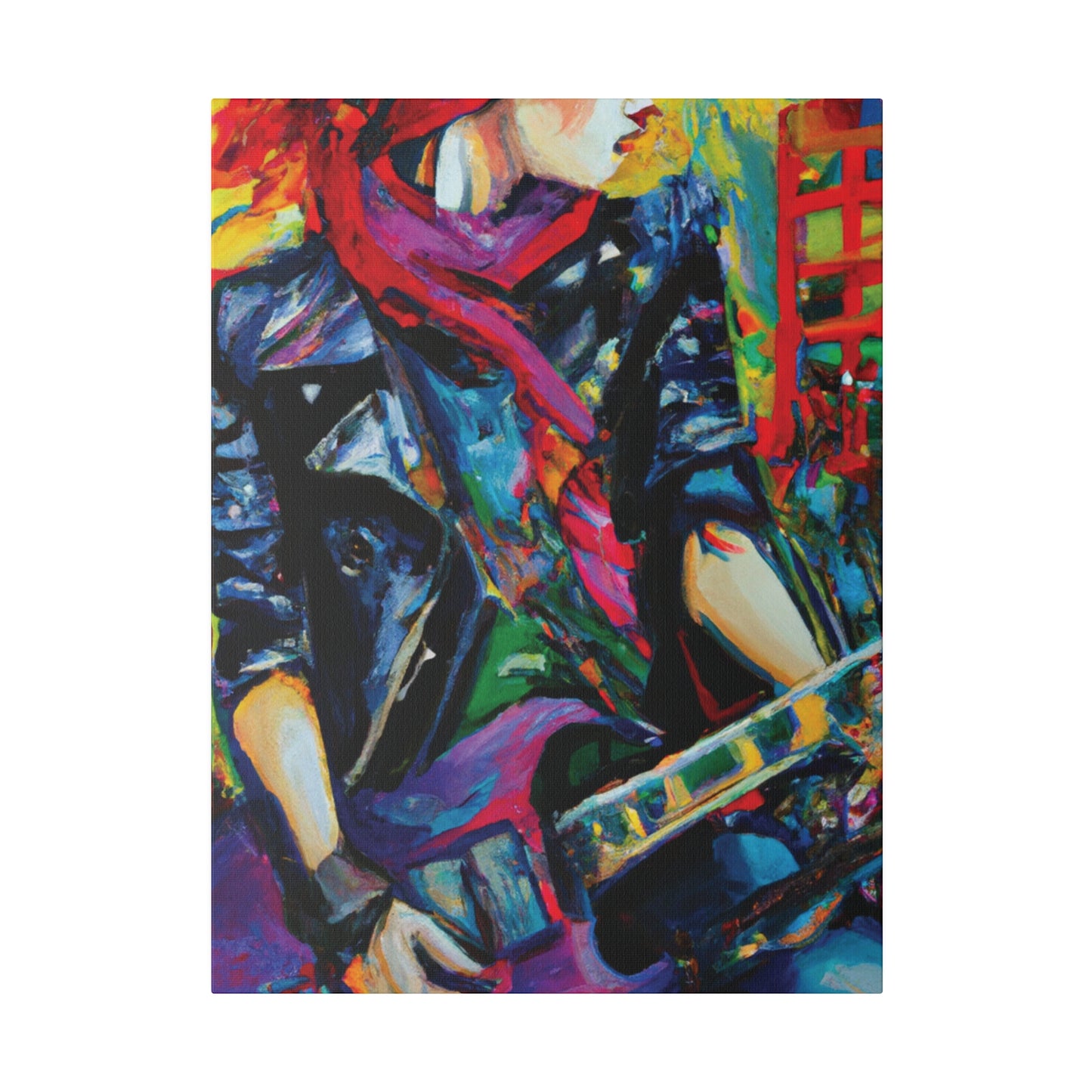 9413L - Rockstar Oil Painting Style Print | Poster | Home Decor | Wall Art | Music Art | Canvas