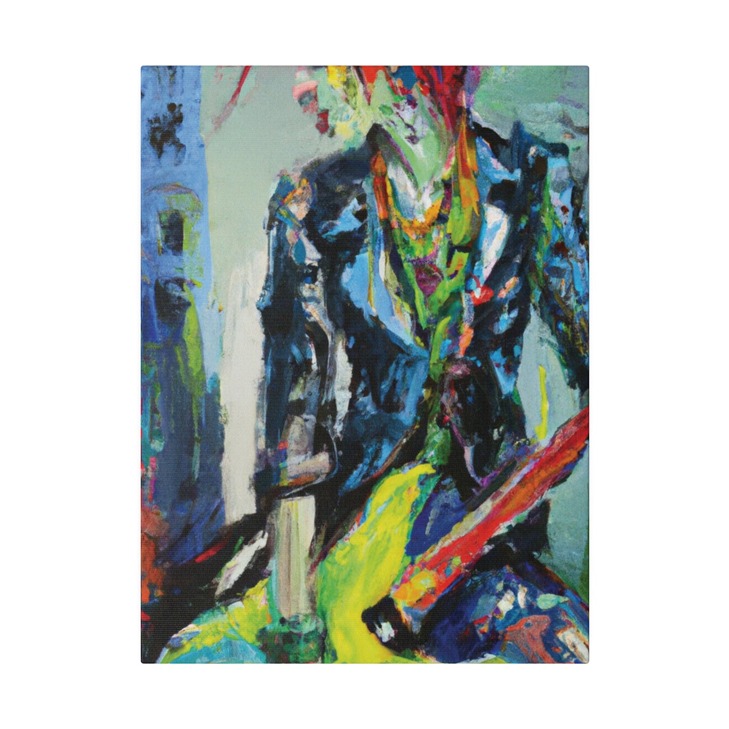 5111Y - Rockstar Oil Painting Style Print | Poster | Home Decor | Wall Art | Music Art | Canvas