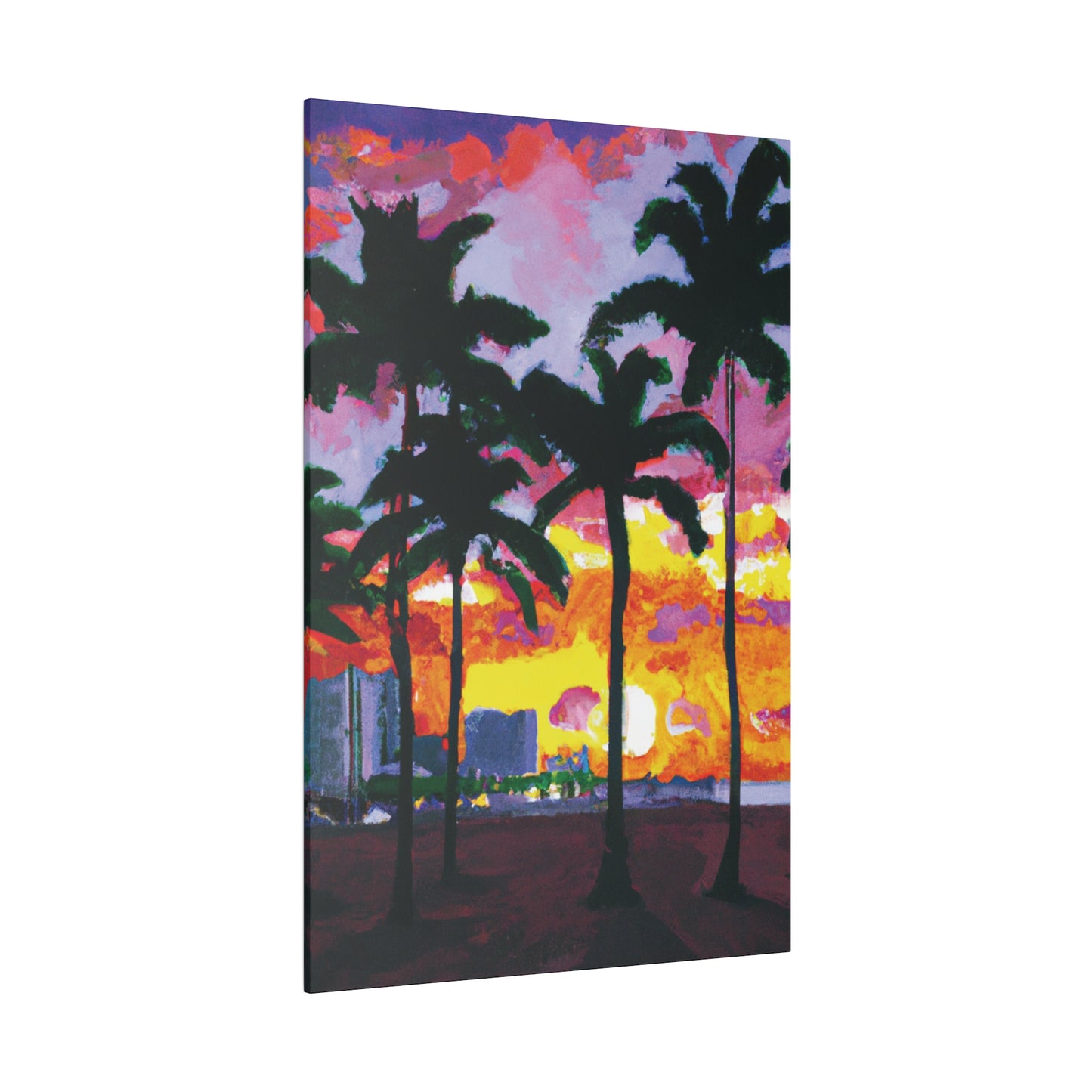 6342T - Miami Beach Sunset Painting Print | Miami | Beach | Sunset | Poster | Home Decor | Wall Art | Canvas
